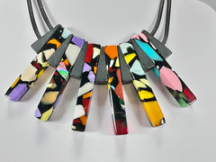 Jackie Brazil "Aztec" Art Deco Resin On Choker Necklace ( N3060 )