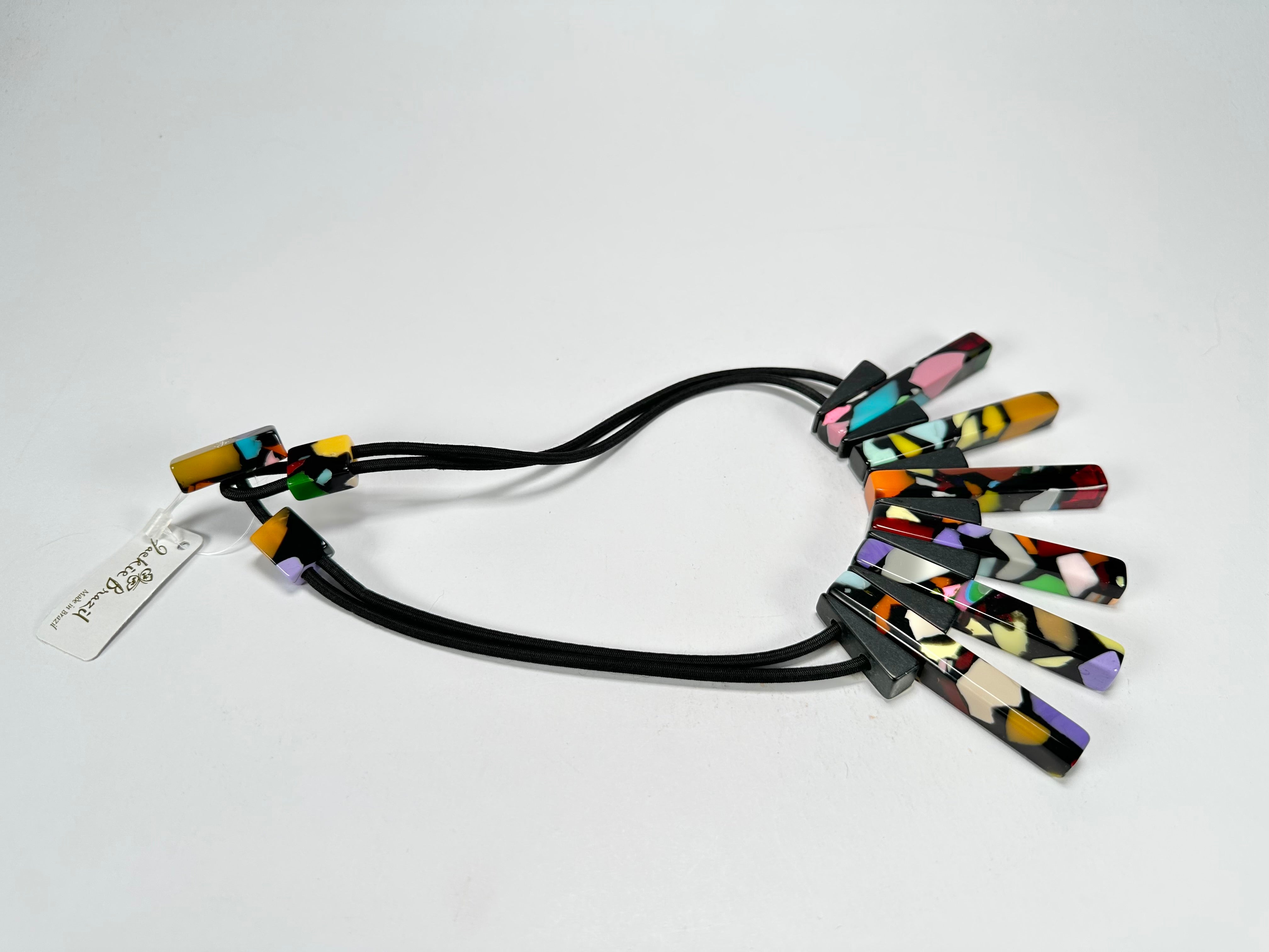 Jackie Brazil "Aztec" Art Deco Resin On Choker Necklace ( N3060 )