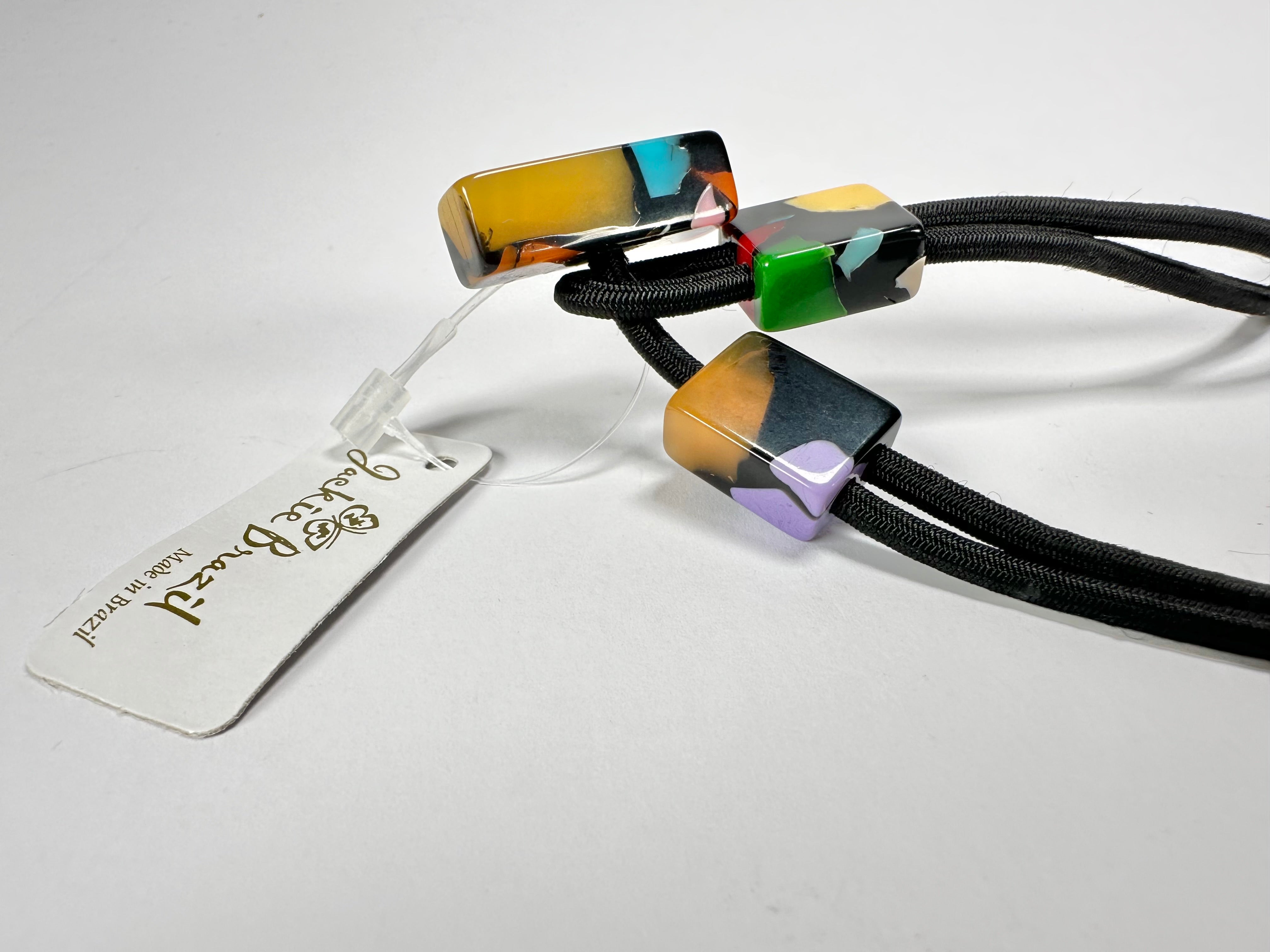 Jackie Brazil "Aztec" Art Deco Resin On Choker Necklace ( N3060 )