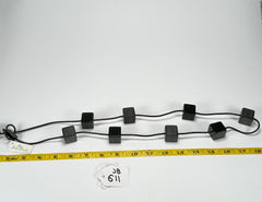 Jackie Brazil "Titan" Black Large Squares On Rubber Resin Necklace ( N2574 )