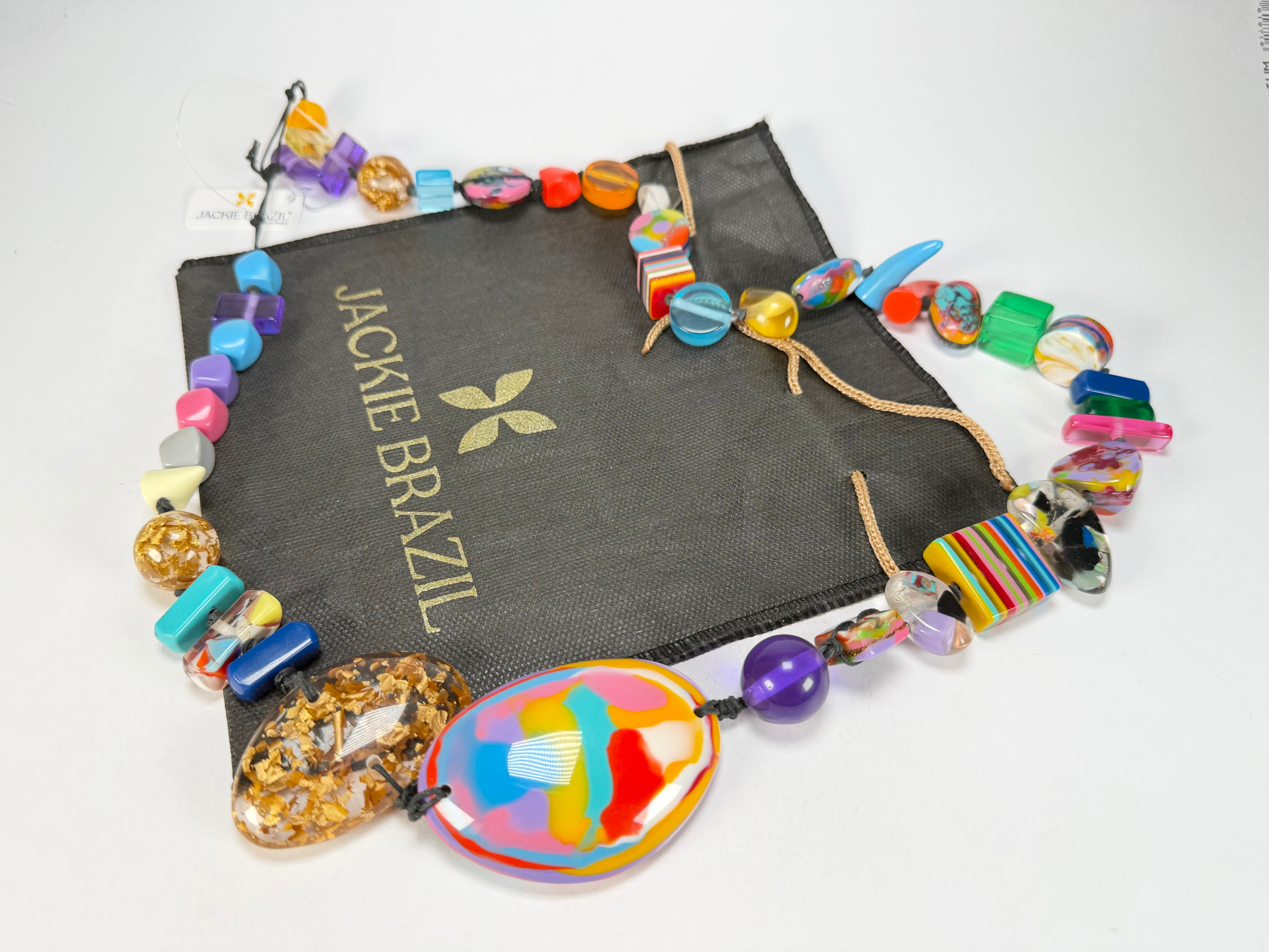 Jackie Brazil "Fusion" Mix Colours Long 110cm Bead Necklace ( N0040 )