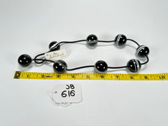 Jackie Brazil "Bar Code" Small Black & White Balls On Cord Resin Necklace ( N2230 )