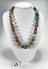 Jackie Brazil "POP" Liquorice Mix Colours Small Cubes 65cm Necklace ( N0046 )