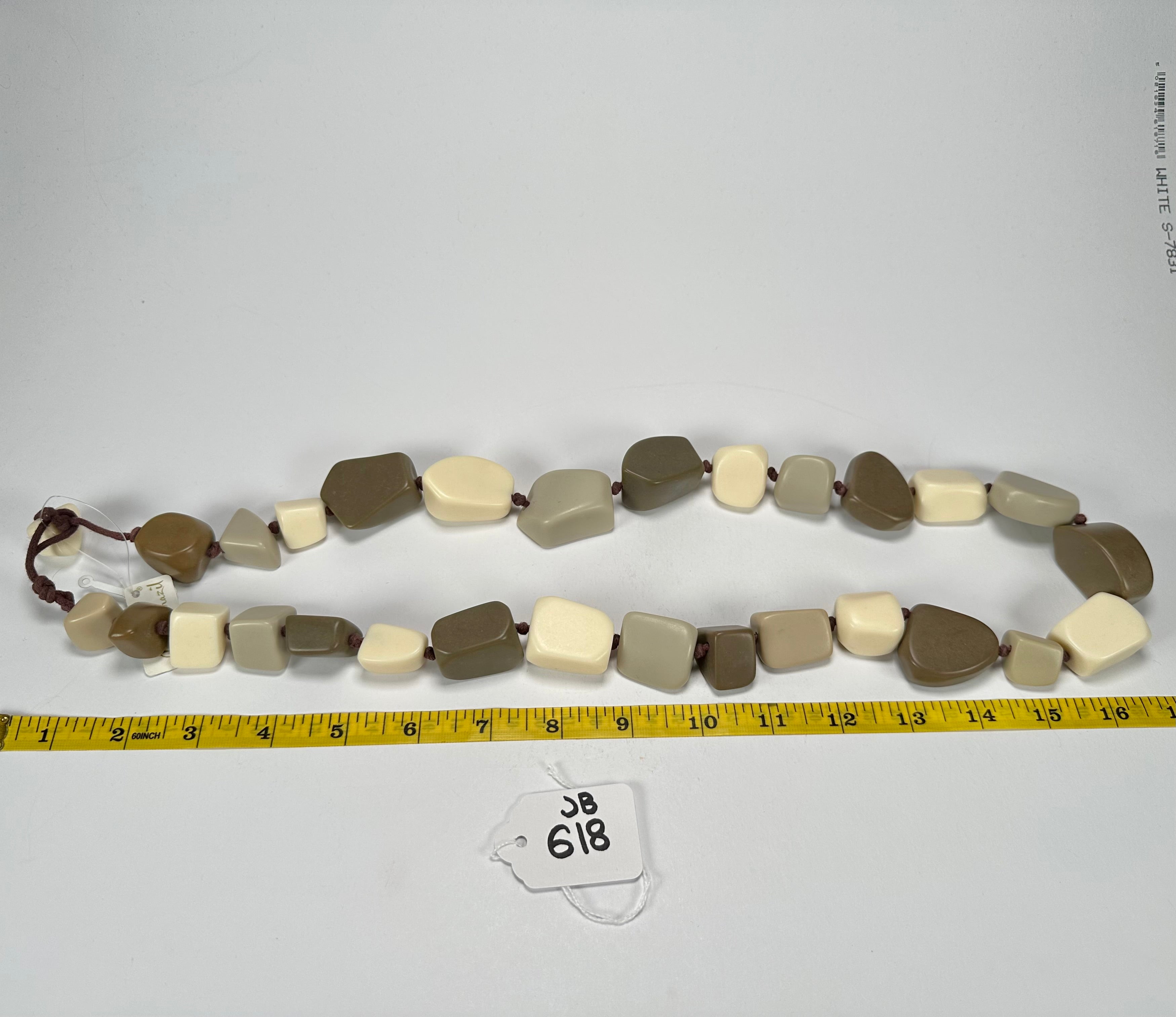 Jackie Brazil "Natural" Boheme Large Stones Long 75cm Resin Necklace ( N0425 )