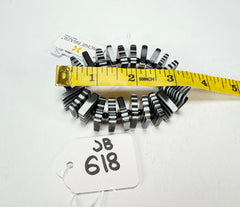 Jackie Brazil "Patricia" Liquorice Squares & Beads Black & White Mix Resin Bracelet ( B0192 )