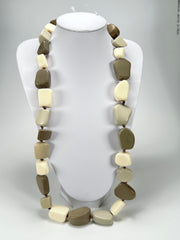 Jackie Brazil "Natural" Boheme Large Stones Long 75cm Resin Necklace ( N0425 )