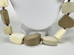 Jackie Brazil "Natural" Boheme Large Stones Long 75cm Resin Necklace ( N0425 )