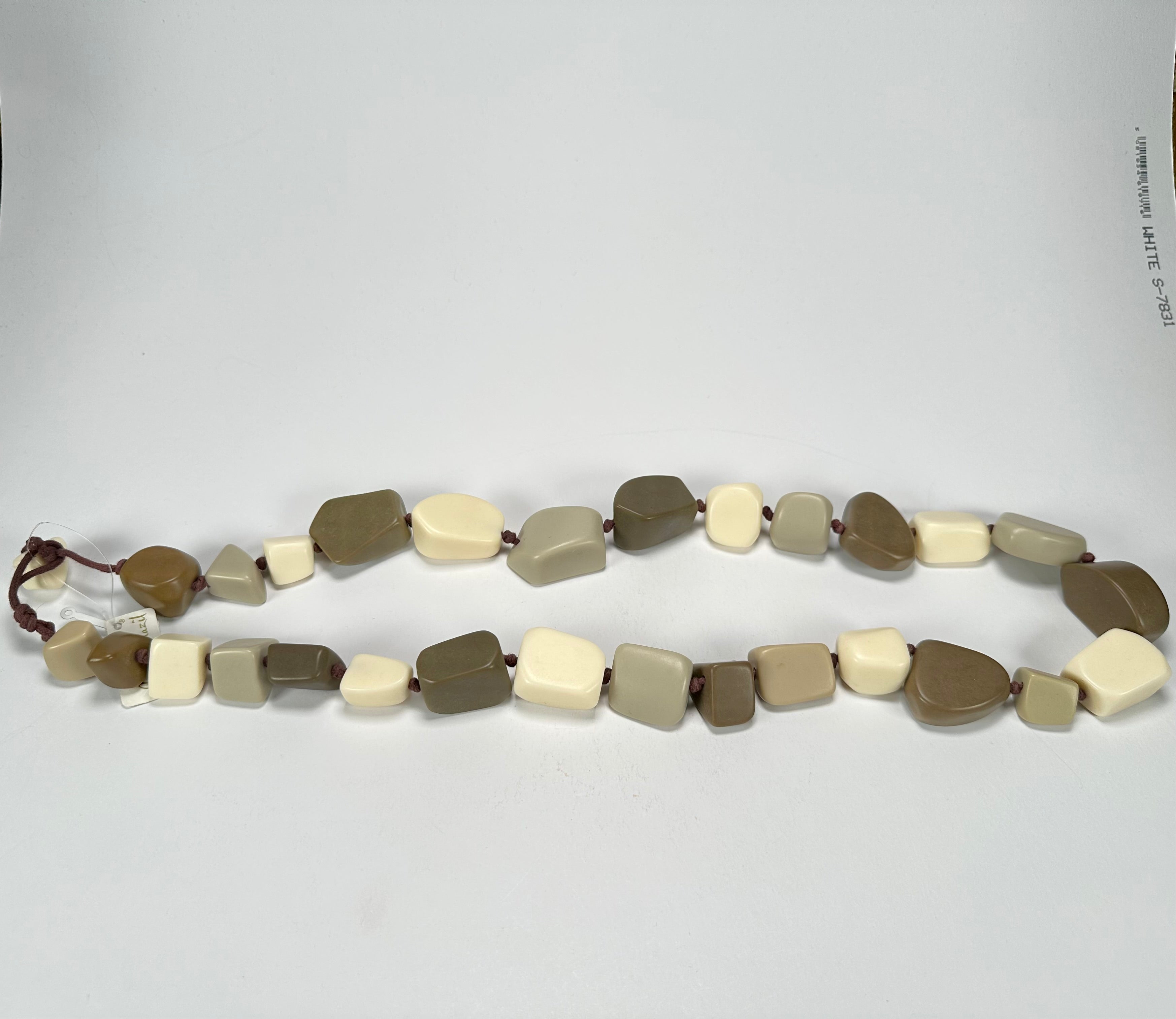 Jackie Brazil "Natural" Boheme Large Stones Long 75cm Resin Necklace ( N0425 )