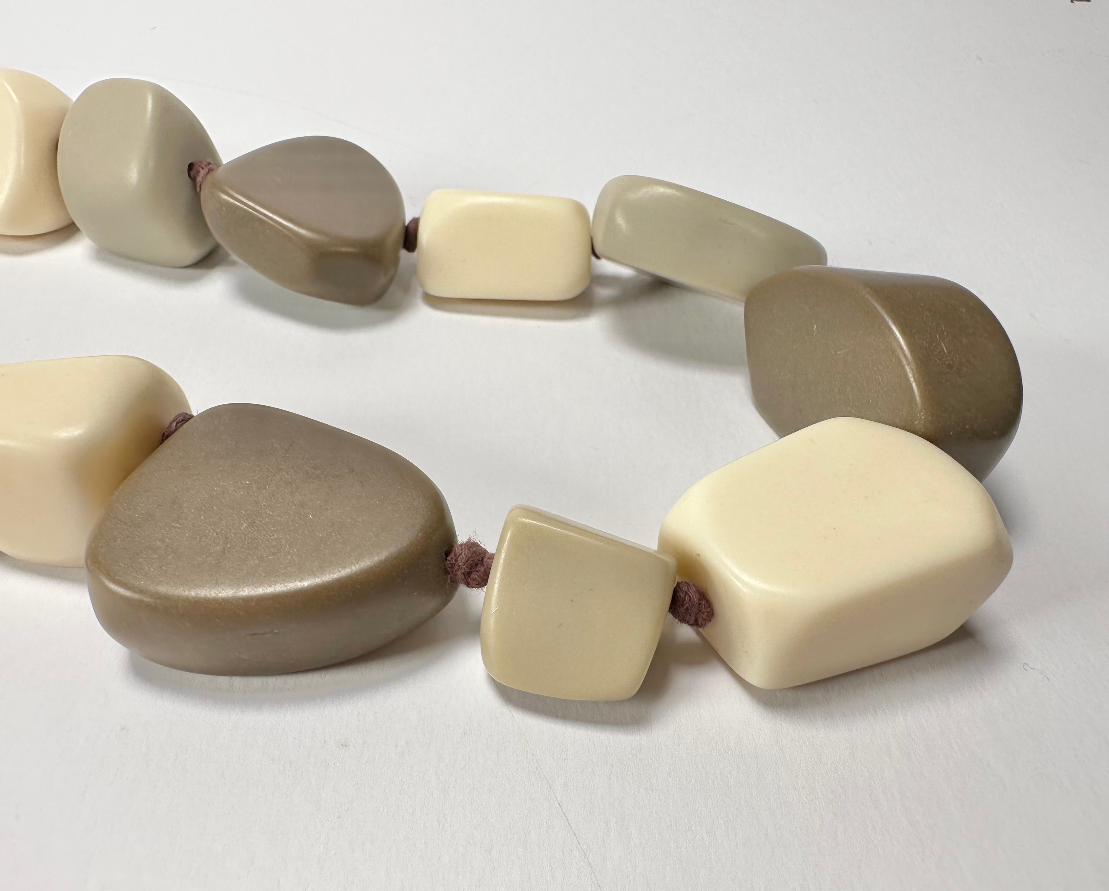 Jackie Brazil "Natural" Boheme Large Stones Long 75cm Resin Necklace ( N0425 )