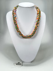Jackie Brazil "Patricia" Liquorice Squares & Beads Spring Colour Mix 55cm Necklace ( N0025 )