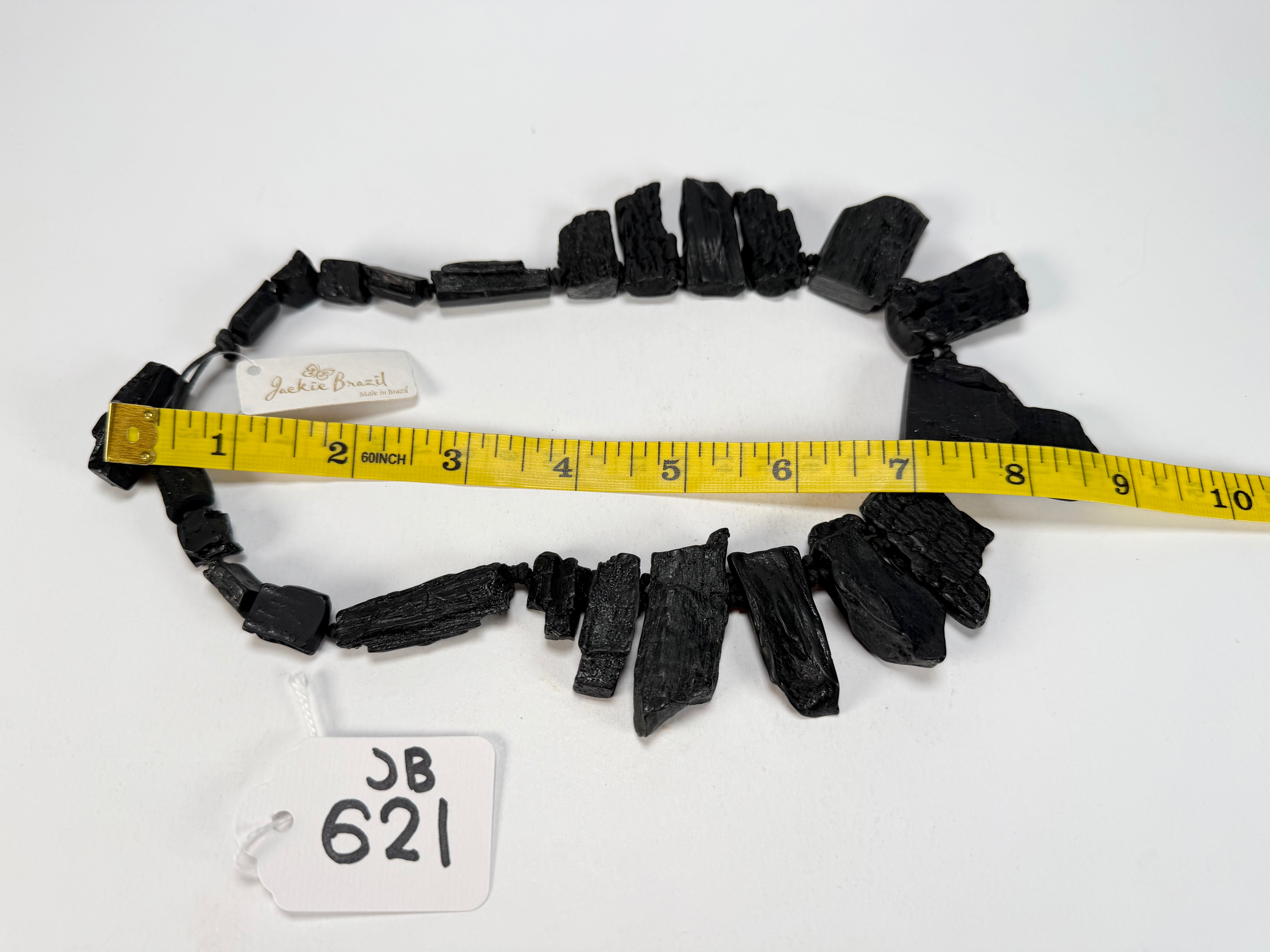 Jackie Brazil "Black Pieces" Charcoal Large Choker Necklace ( N2730 )
