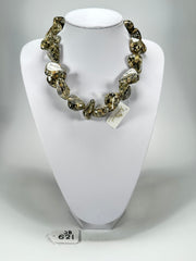 Jackie Brazil "Diamonds" Seaweed Flintstone Bone 55cm Necklace ( N0061 )