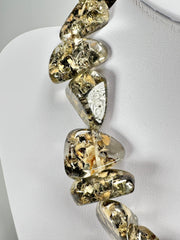 Jackie Brazil "Diamonds" Seaweed Flintstone Bone 55cm Necklace ( N0061 )