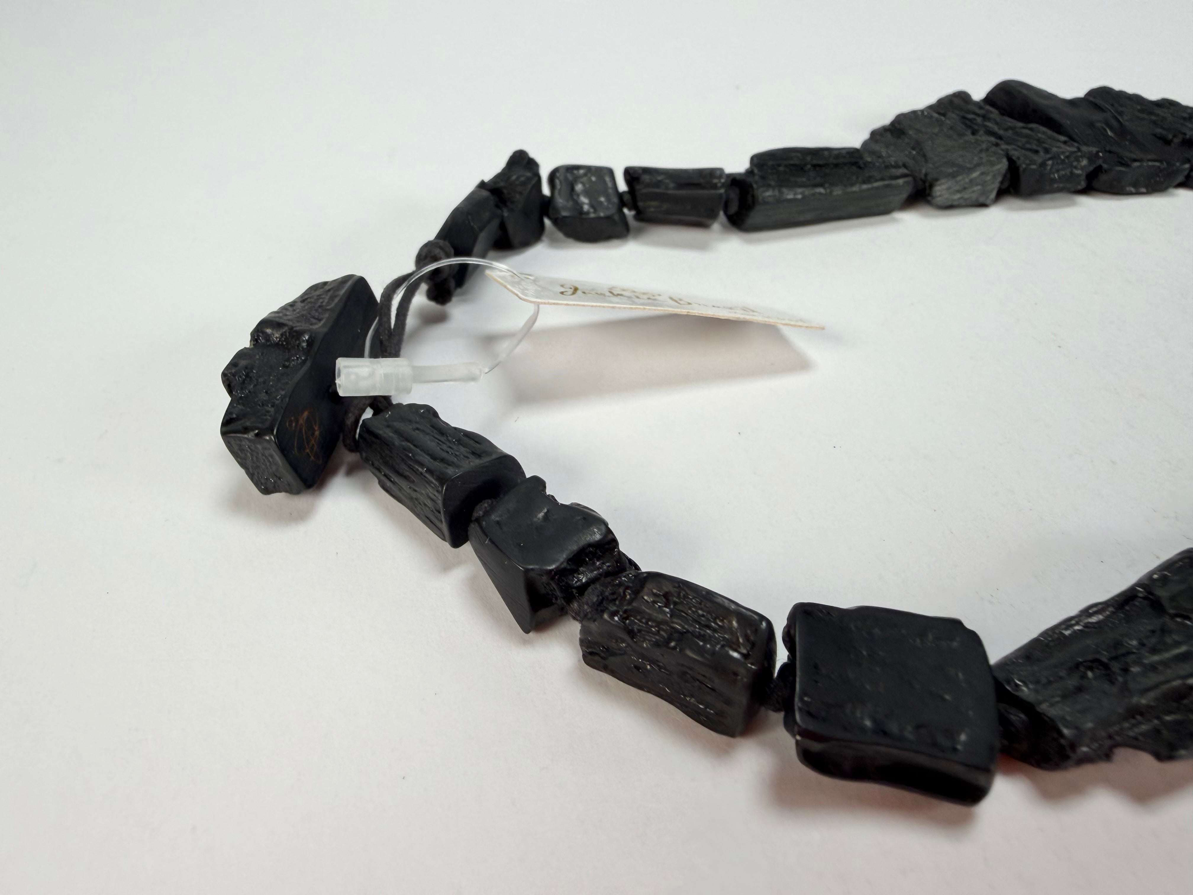 Jackie Brazil "Black Pieces" Charcoal Large Choker Necklace ( N2730 )
