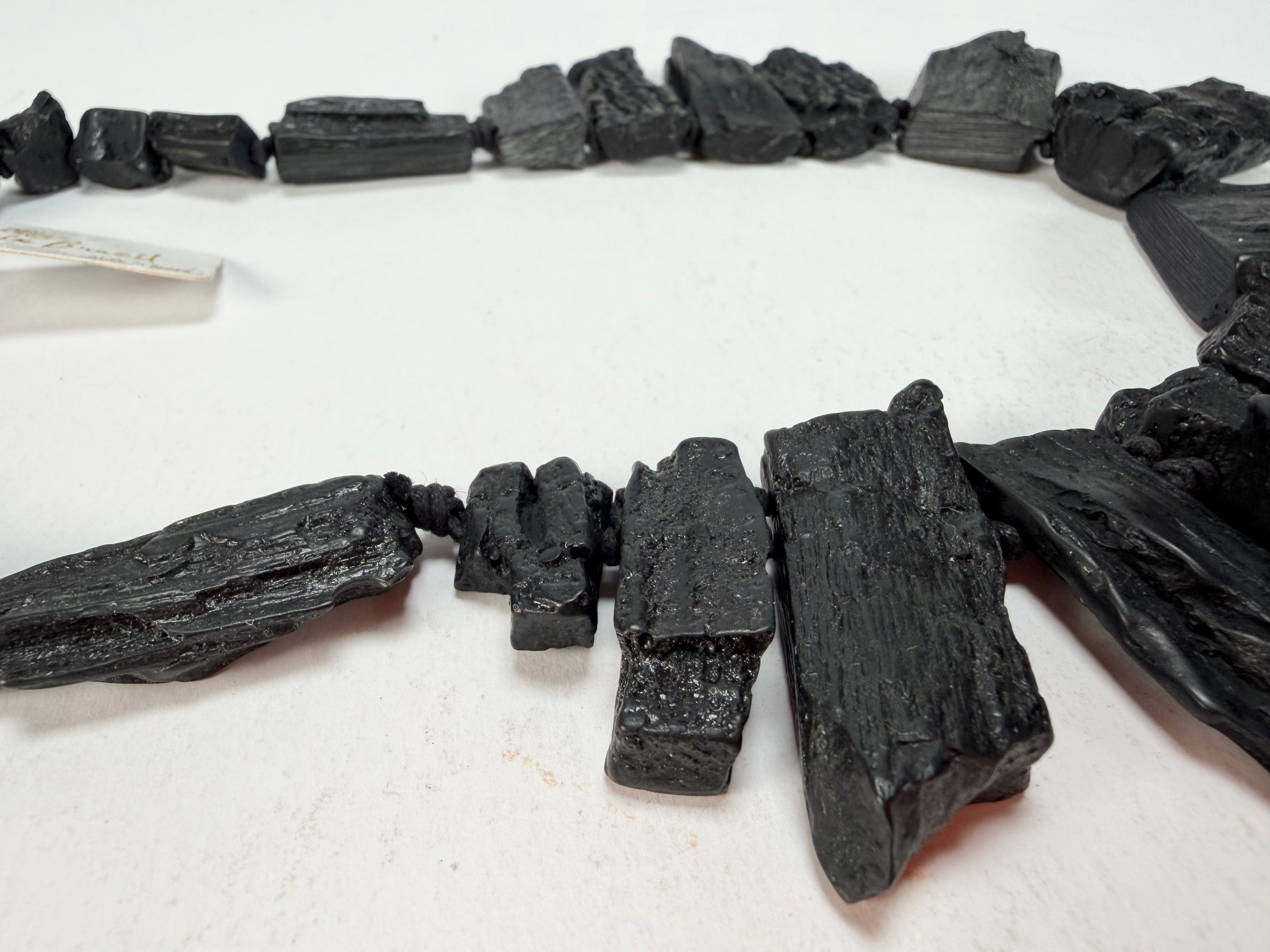 Jackie Brazil "Black Pieces" Charcoal Large Choker Necklace ( N2730 )