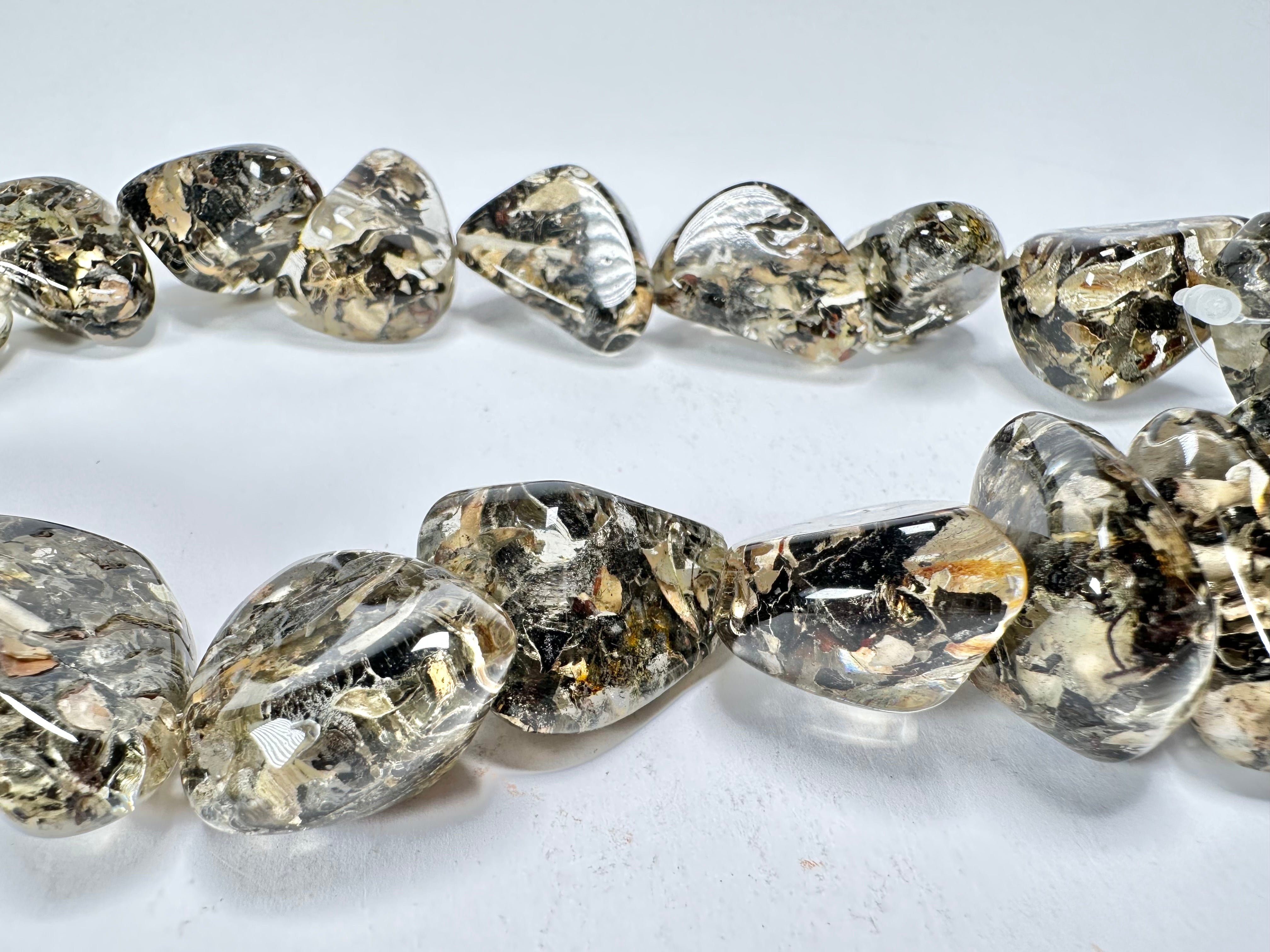 Jackie Brazil "Diamonds" Seaweed Flintstone Bone 55cm Necklace ( N0061 )