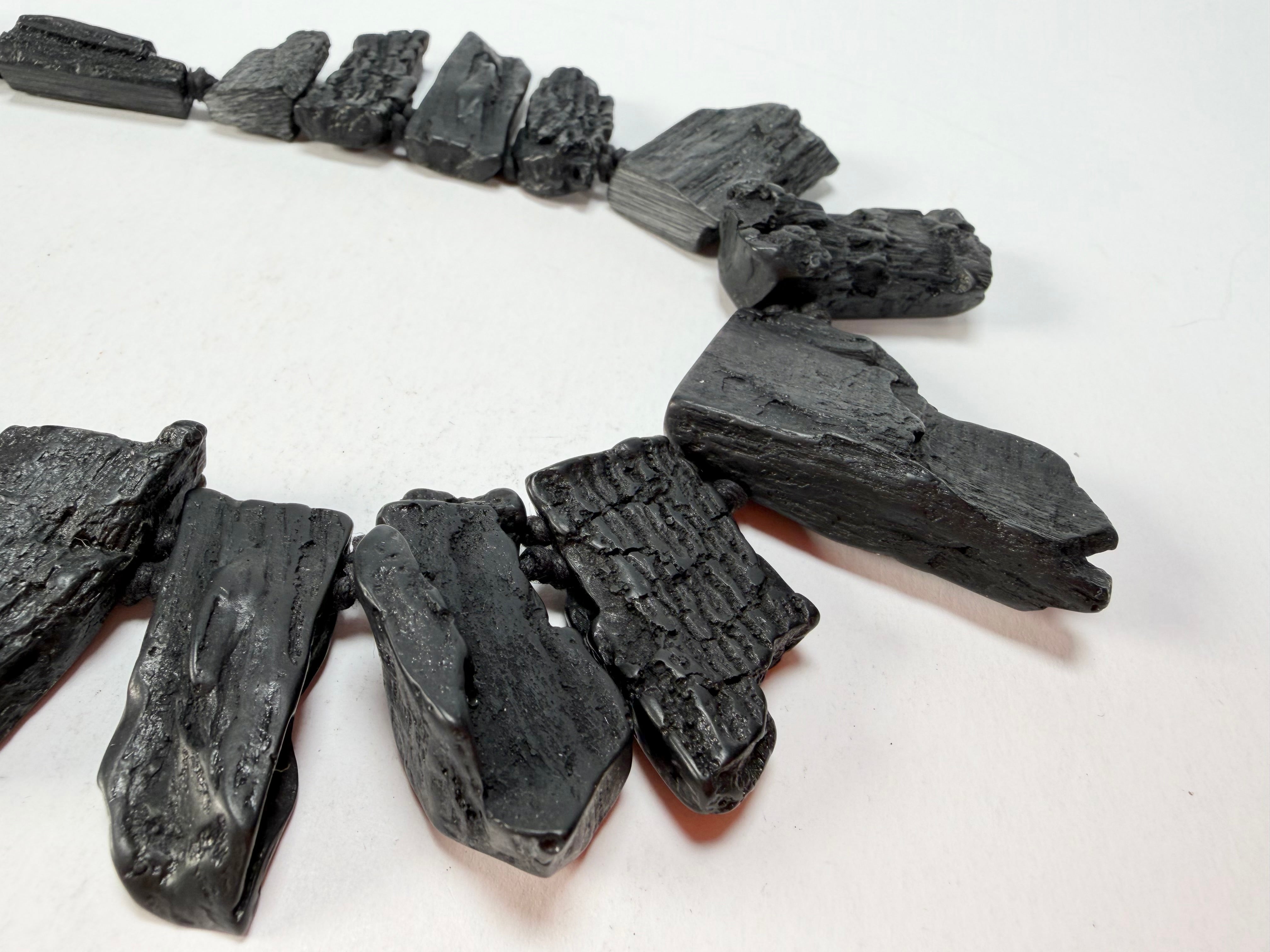 Jackie Brazil "Black Pieces" Charcoal Large Choker Necklace ( N2730 )