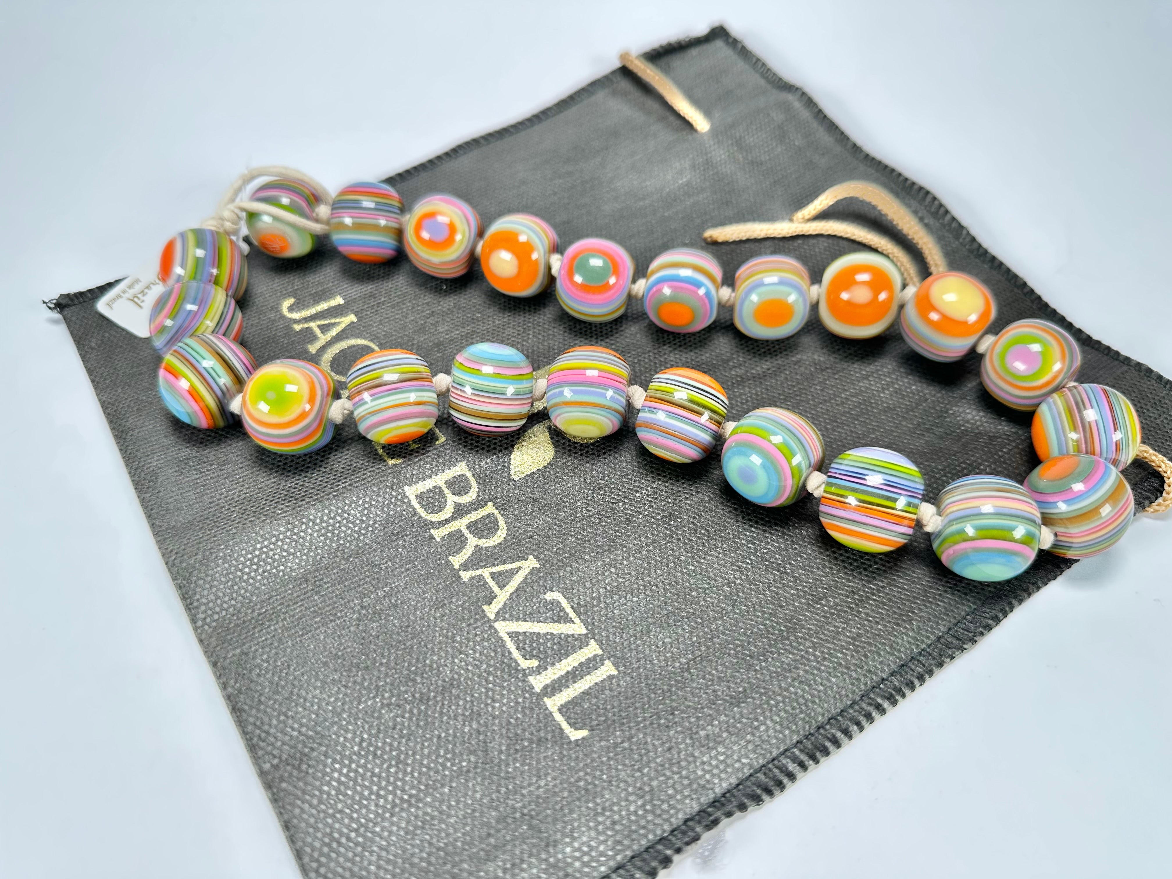 Jackie Brazil "Cat Eyes" Spring Colour Liquorice Balls Resin Necklace 50cm ( N0894 )