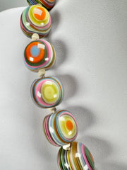 Jackie Brazil "Cat Eyes" Spring Colour Liquorice Balls Resin Necklace 50cm ( N0894 )