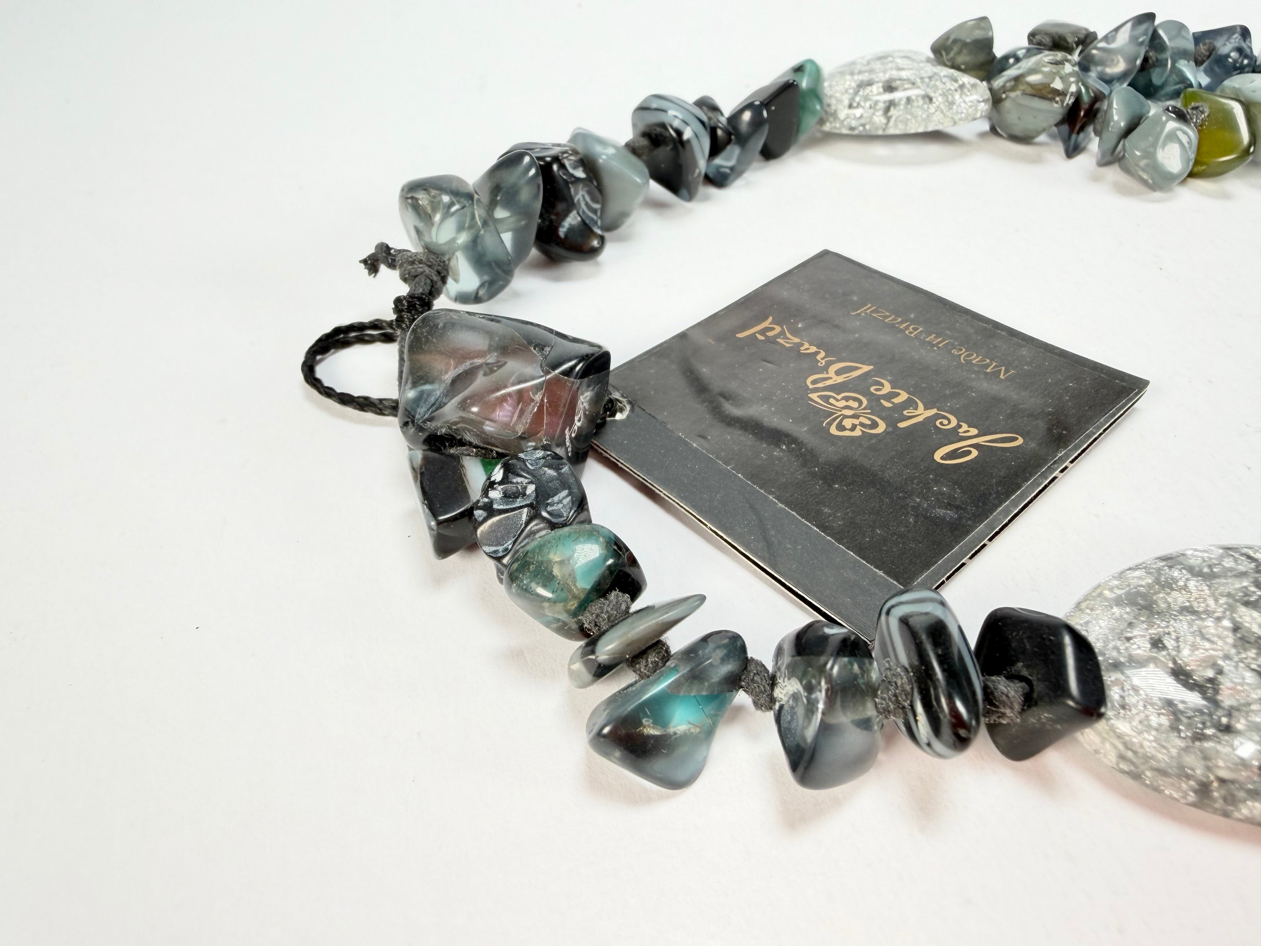 Jackie Brazil "Orient Express" 3 Strand Small Bead Grey Mix Long Choker Necklace ( N3532 )