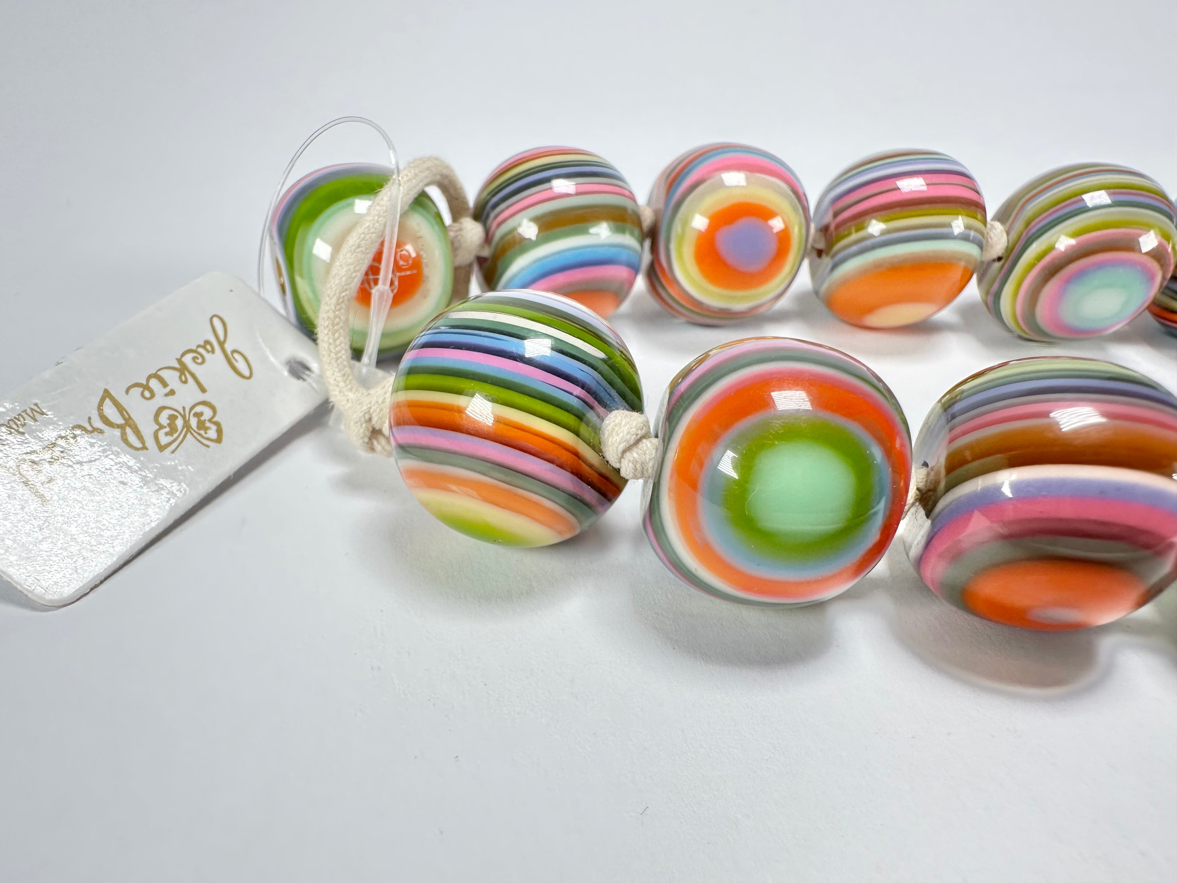 Jackie Brazil "Cat Eyes" Spring Colour Liquorice Balls Resin Necklace 50cm ( N0894 )