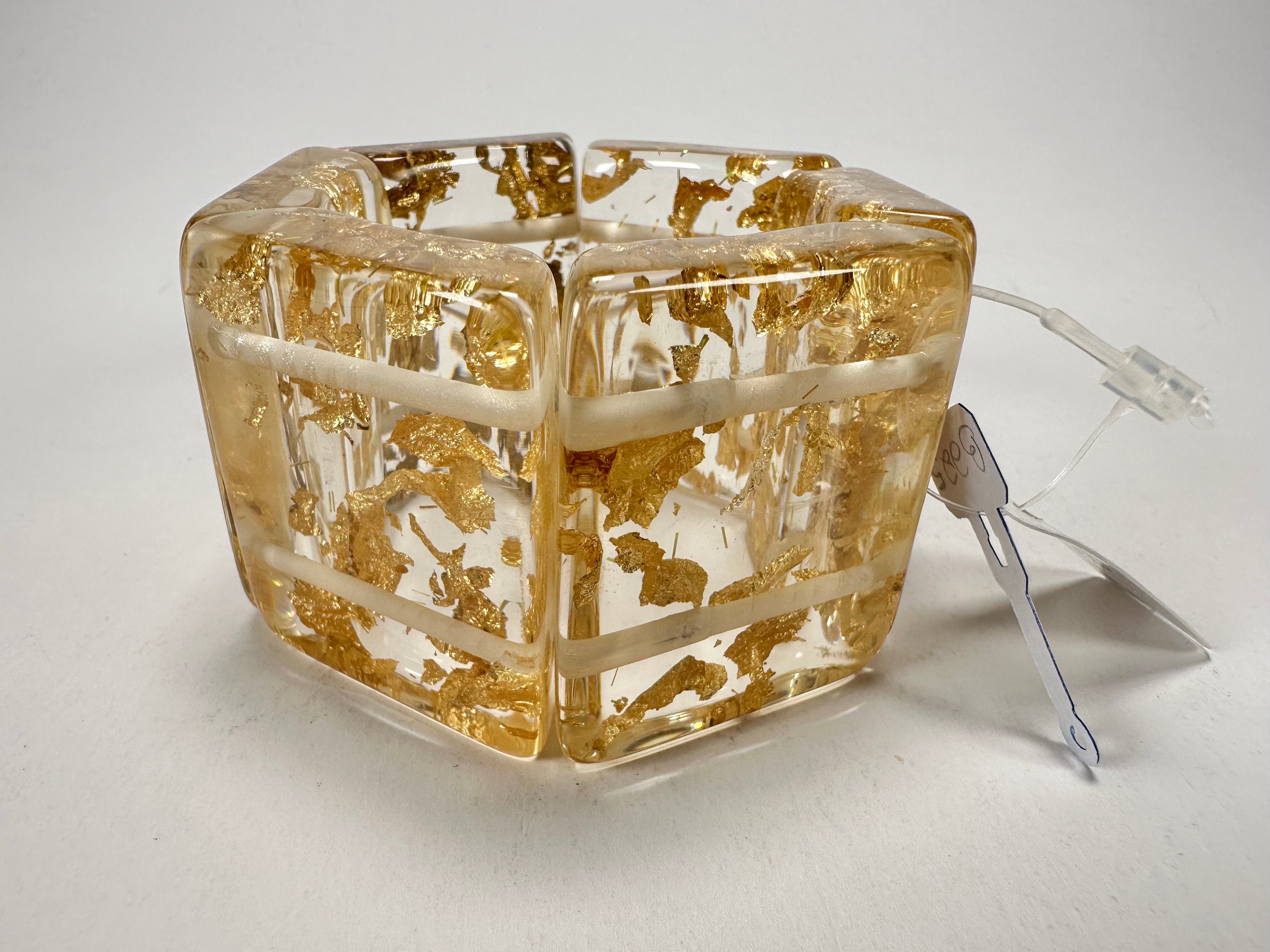 Jackie Brazil "Sabrina" Gold Flakes Elasticated Bracelet ( B0225 )