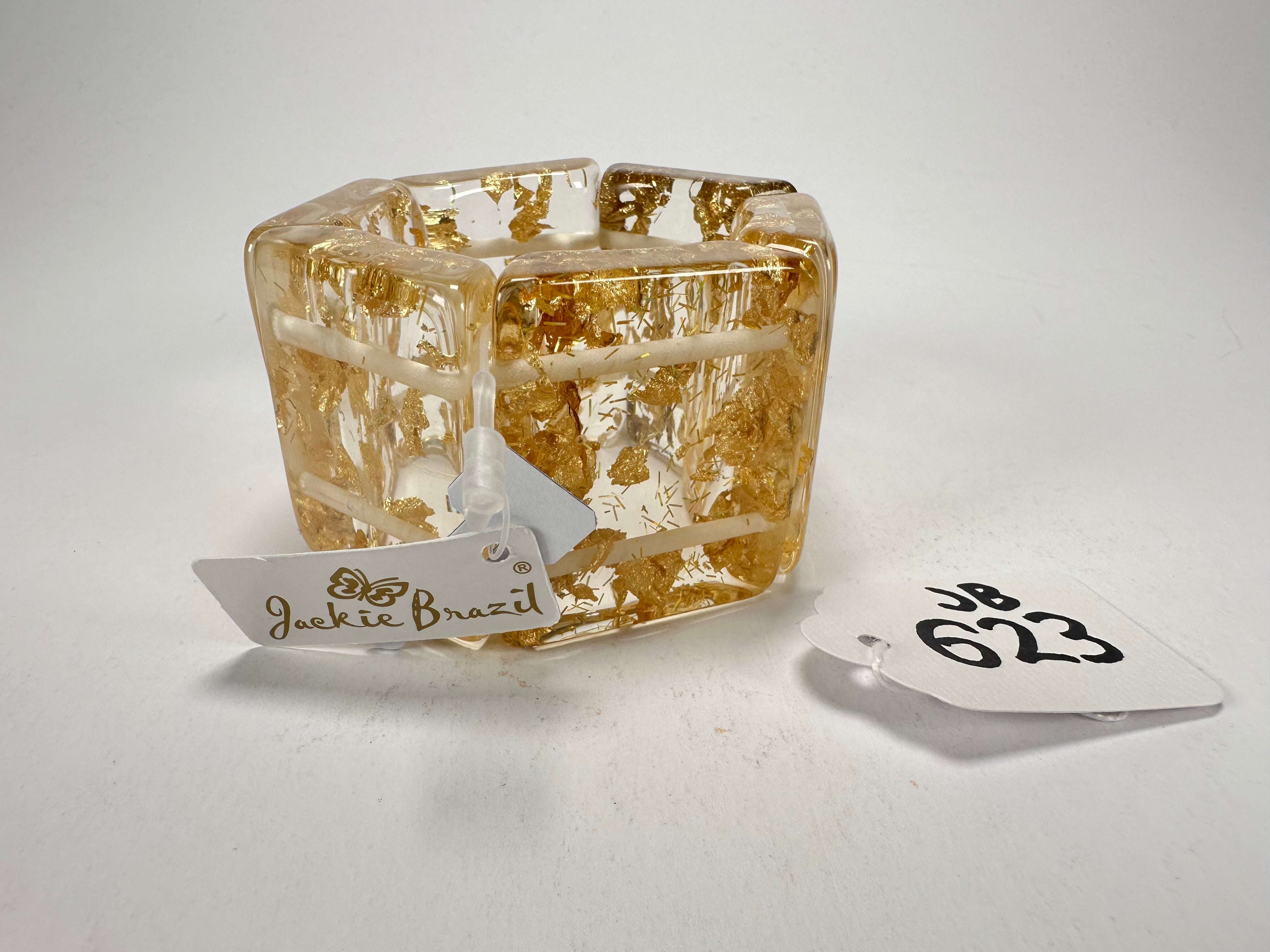 Jackie Brazil "Sabrina" Gold Flakes Elasticated Bracelet ( B0225 )