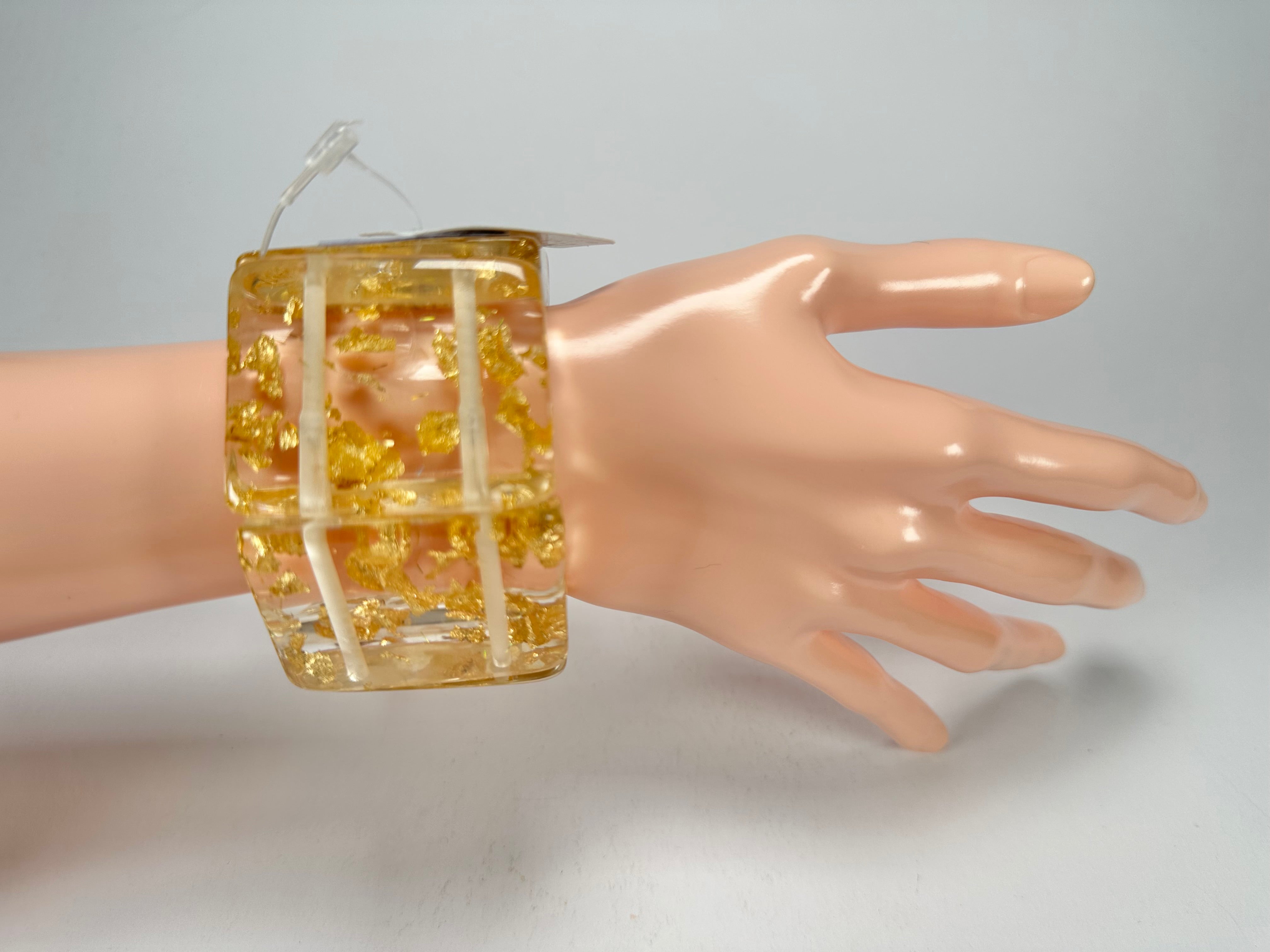 Jackie Brazil "Sabrina" Gold Flakes Elasticated Bracelet ( B0225 )