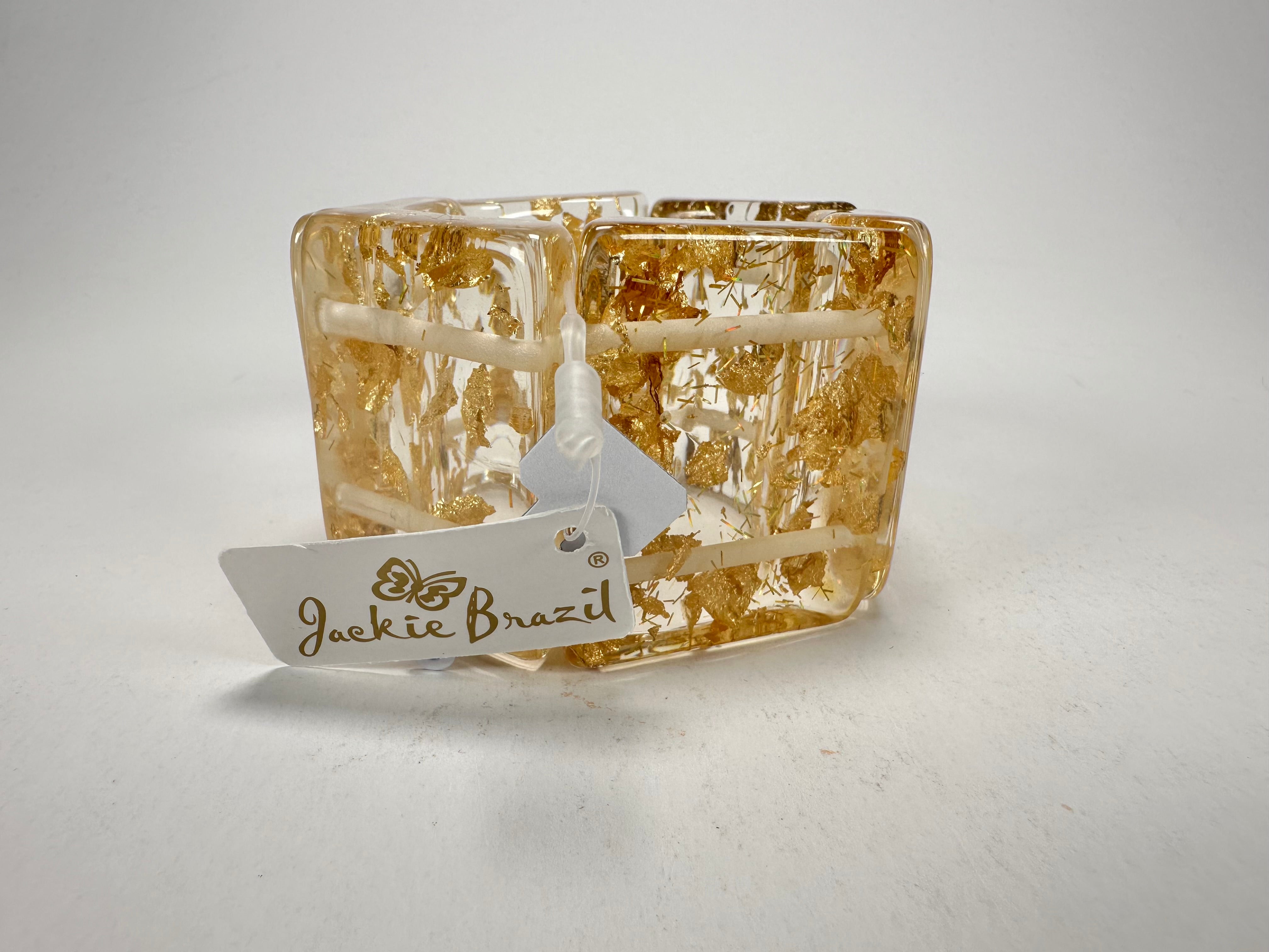 Jackie Brazil "Sabrina" Gold Flakes Elasticated Bracelet ( B0225 )