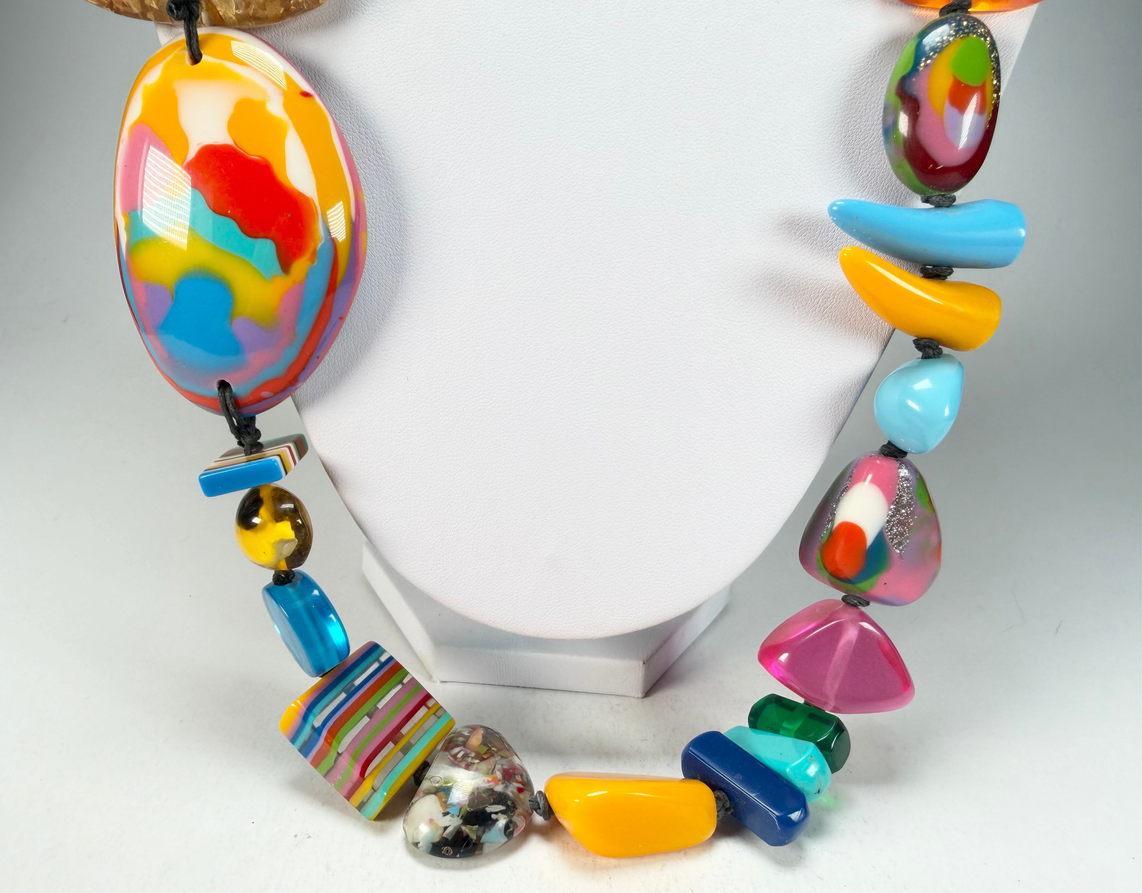 Jackie Brazil "Fusion" Mix Colours Long 110cm Bead Necklace ( N0040 )