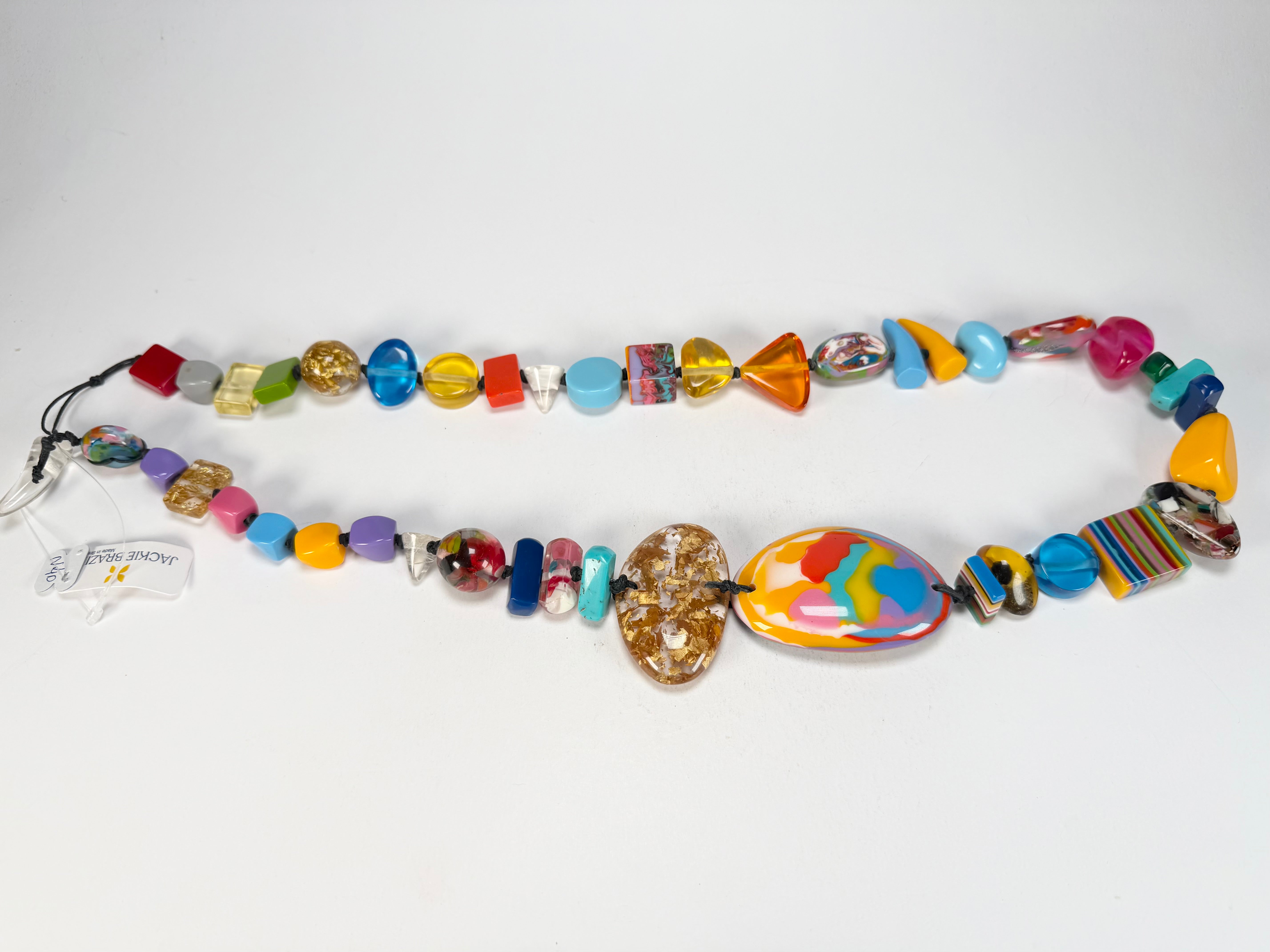 Jackie Brazil "Fusion" Mix Colours Long 110cm Bead Necklace ( N0040 )