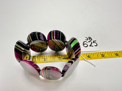 Jackie Brazil "Mouline" Purple Swirls 7 Piece Oval Elasticated Bracelet ( B3168 )