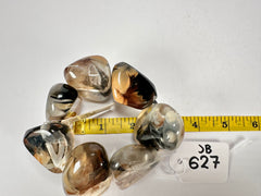 Jackie Brazil "Vesubio" Large Cusco Stones Brown Marble Elasticated Bracelet ( B1613 )