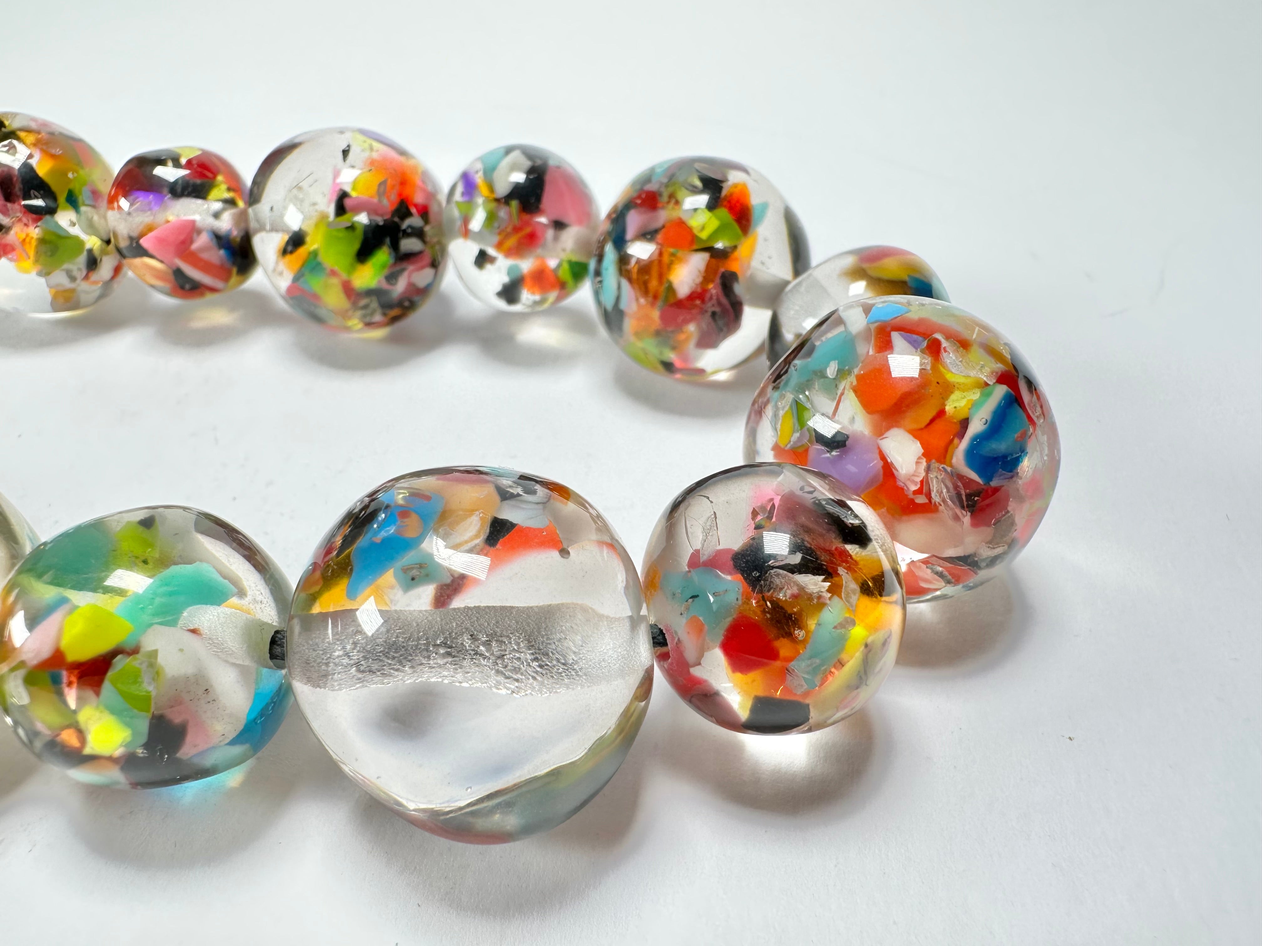 Jackie Brazil "Large spheres"  Short Abstract Cascade Necklace 50cm ( N2692 )