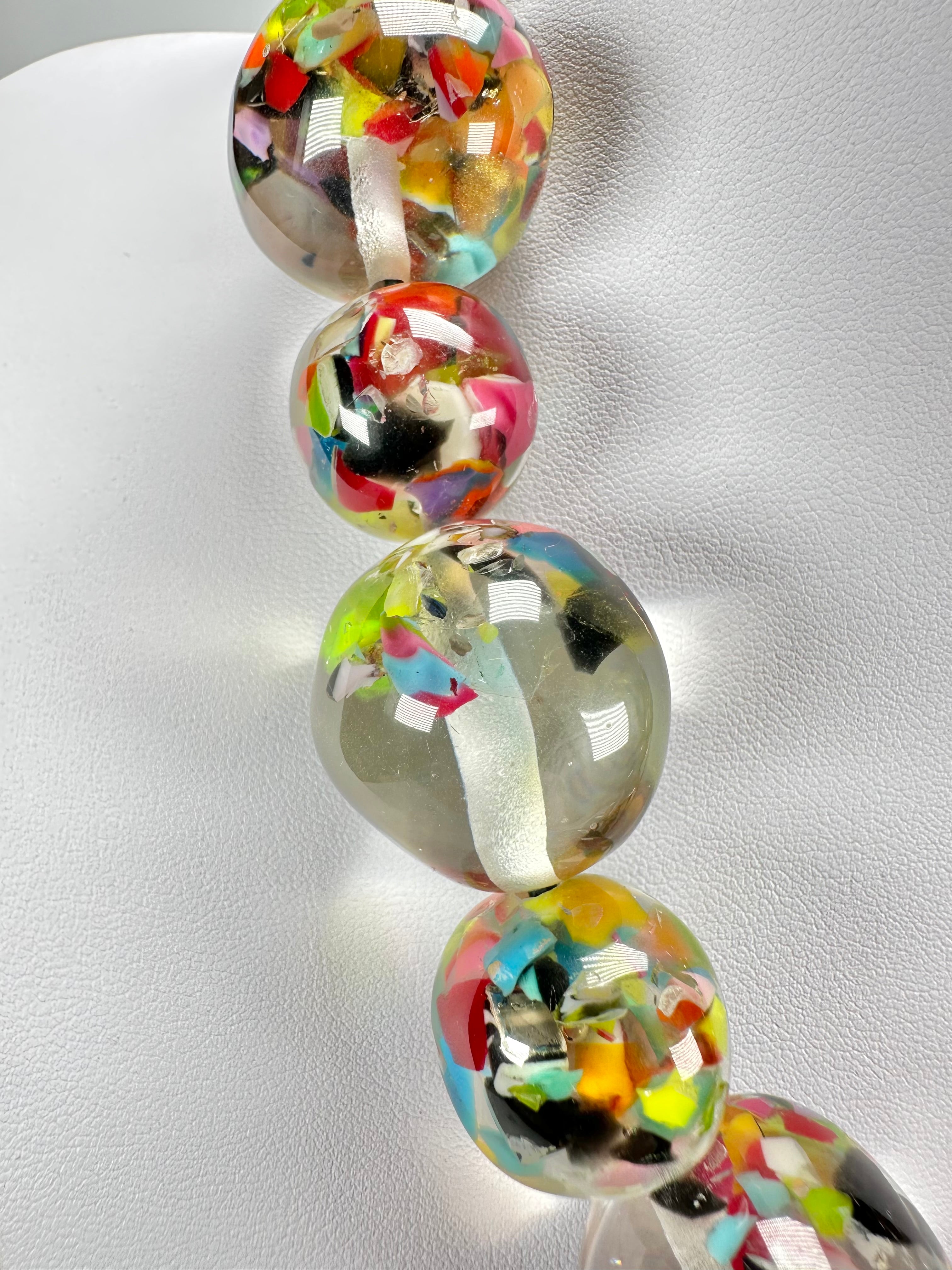 Jackie Brazil "Large spheres"  Short Abstract Cascade Necklace 50cm ( N2692 )