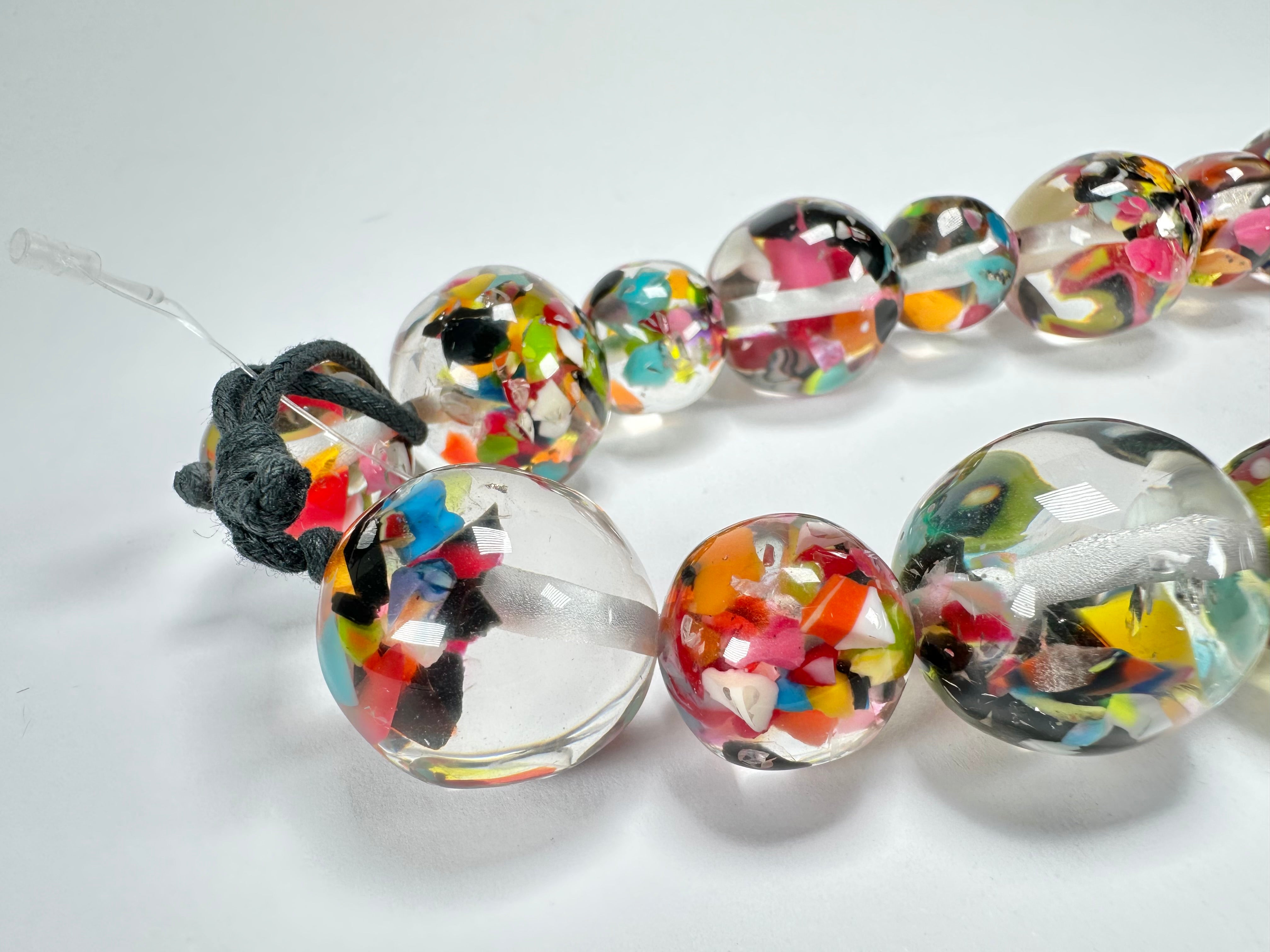 Jackie Brazil "Large spheres"  Short Abstract Cascade Necklace 50cm ( N2692 )