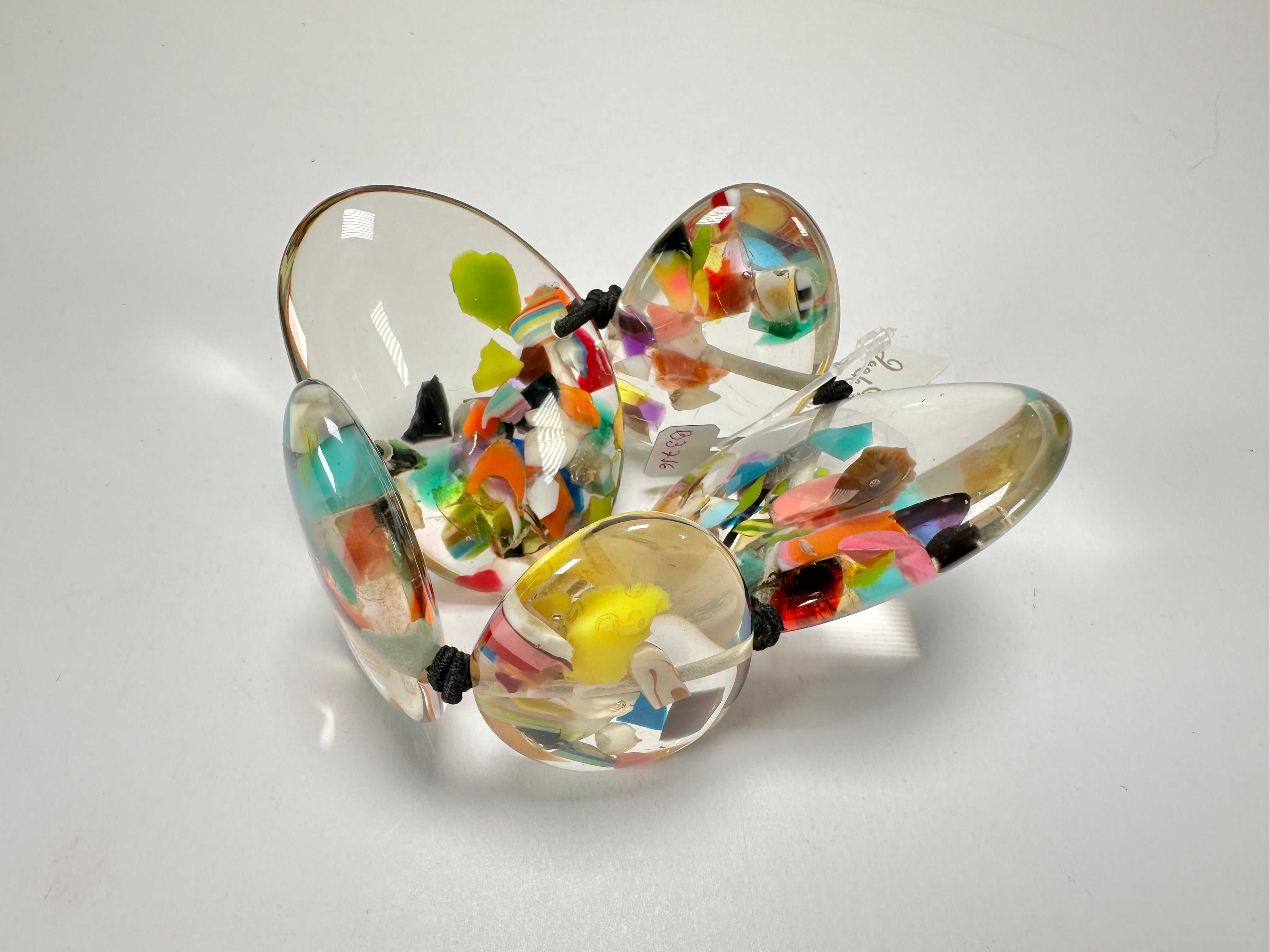 Jackie Brazil "Riverstones" Cascade Large Flat Stones On Elastic Bracelet ( B3716 )
