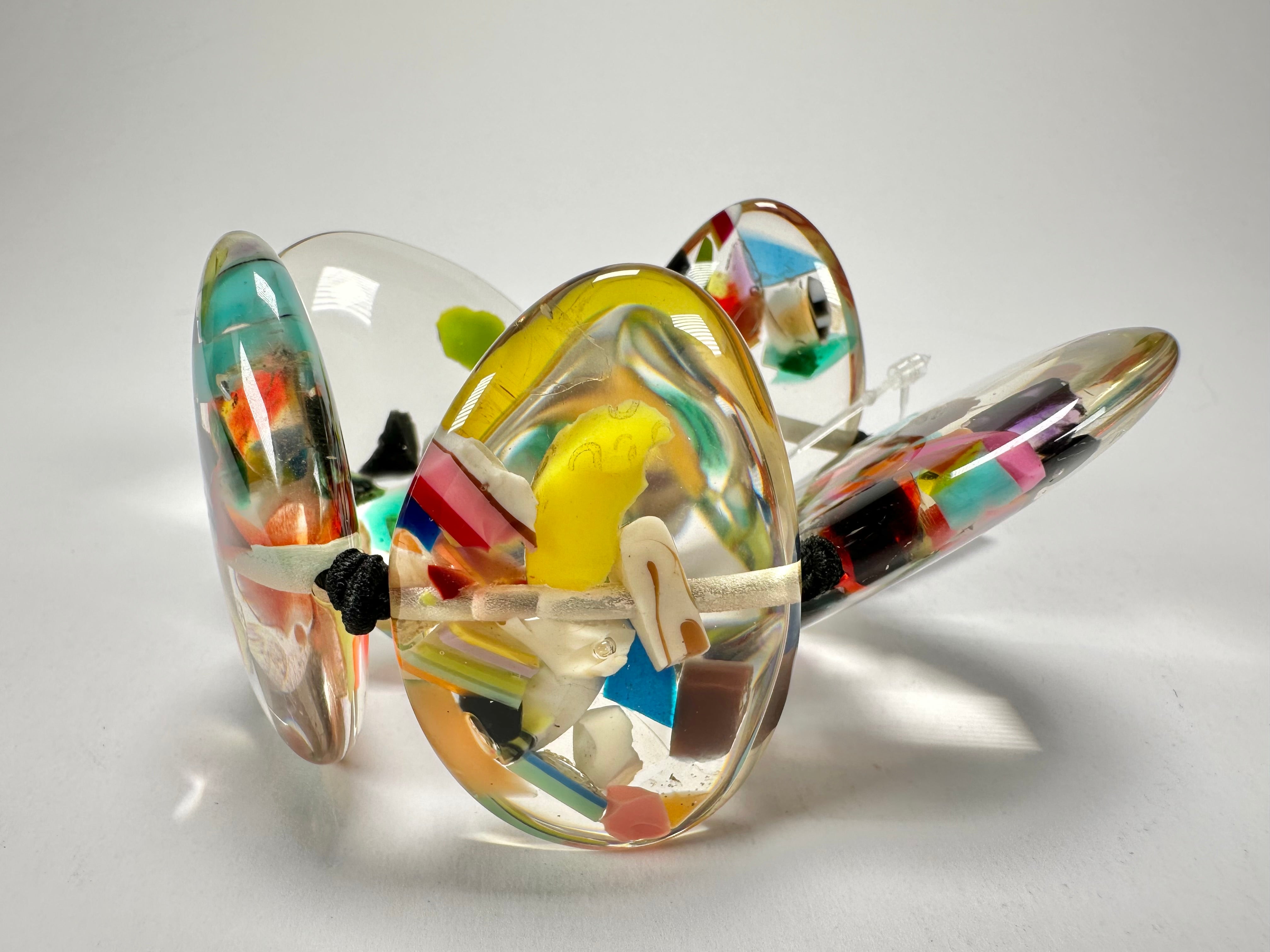 Jackie Brazil "Riverstones" Cascade Large Flat Stones On Elastic Bracelet ( B3716 )