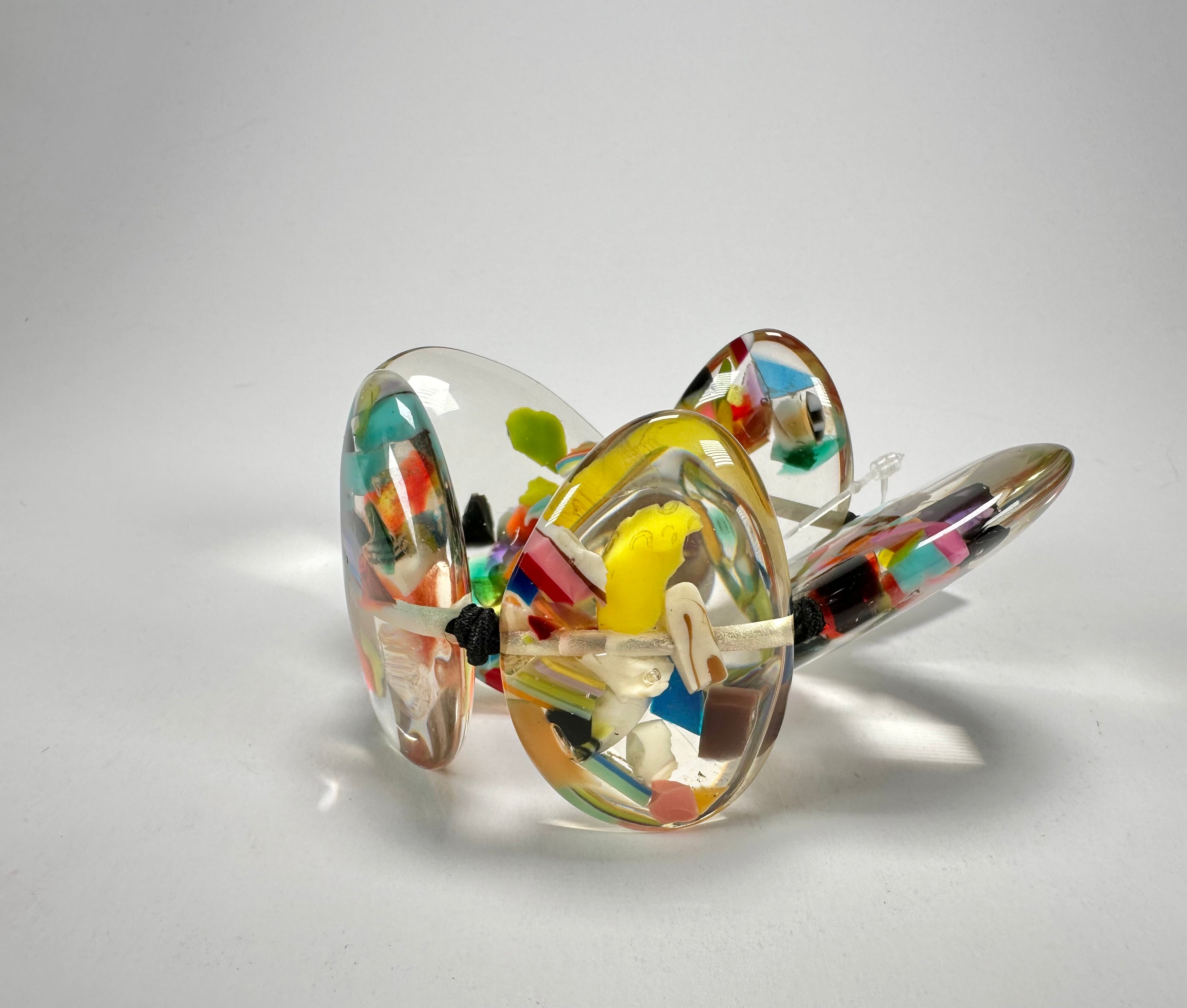 Jackie Brazil "Riverstones" Cascade Large Flat Stones On Elastic Bracelet ( B3716 )