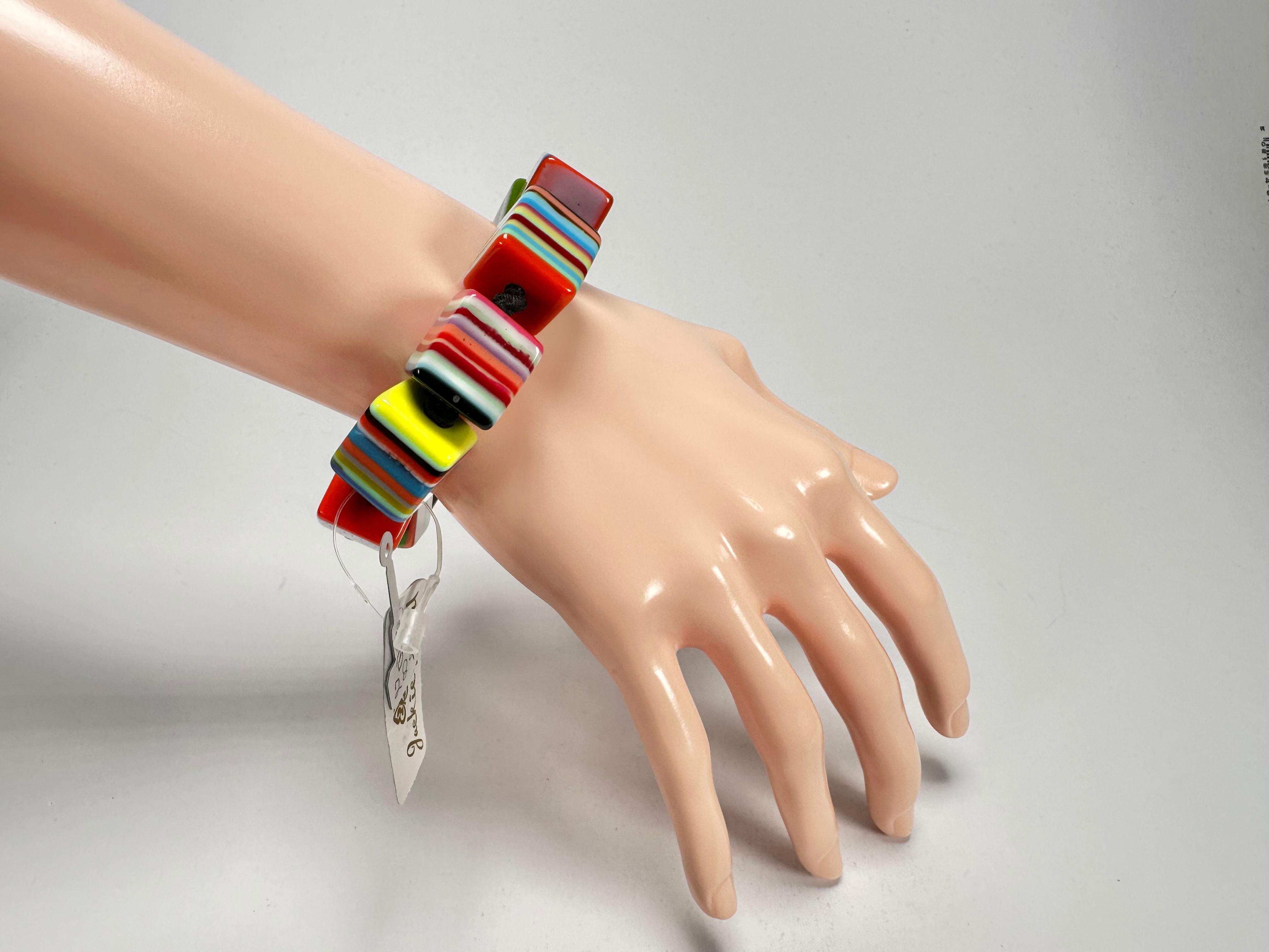 Jackie Brazil "POP" Liquorice Mix Colours Small Cubes Bracelet ( B0224 )