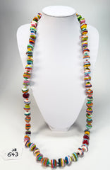 Jackie Brazil "Camille" Liquorice Stripes x Kandinsky Small Stones 110cm Necklace ( N0078 )