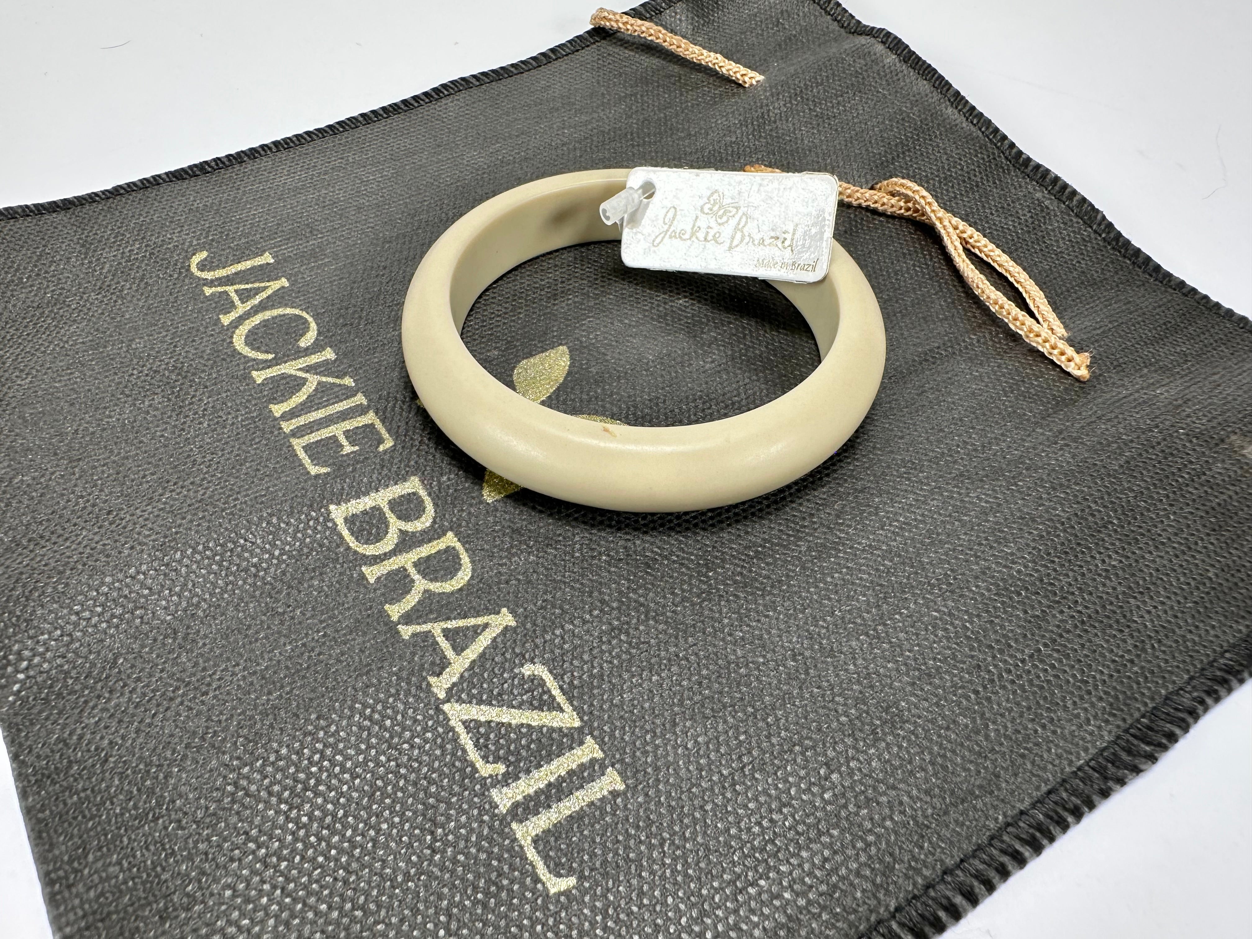 Jackie Brazil "Cushie" Beige Matte Solid Round 1.3cm Bangle ( B0300 )