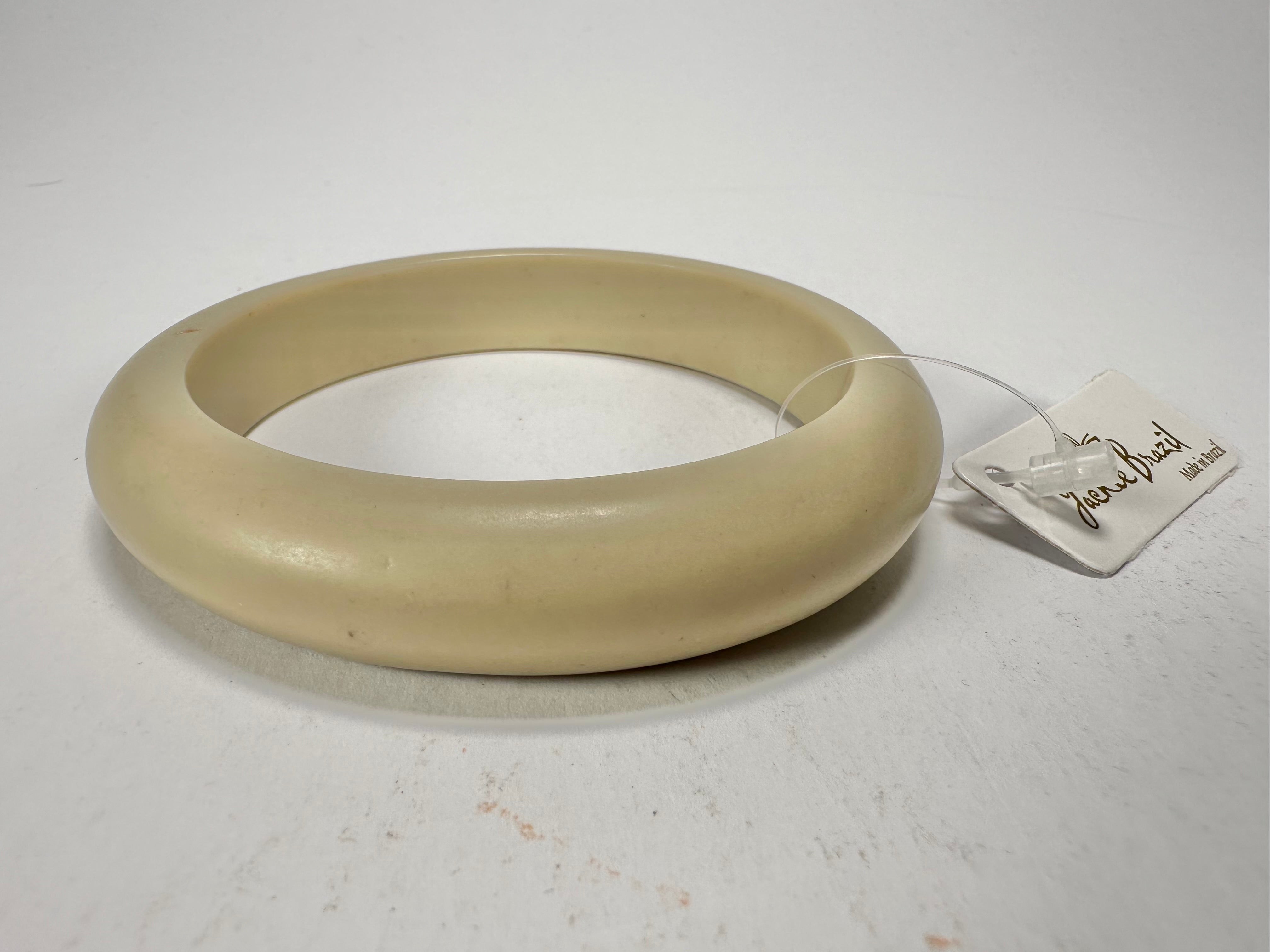 Jackie Brazil "Cushie" Beige Matte Solid Round 1.3cm Bangle ( B0300 )