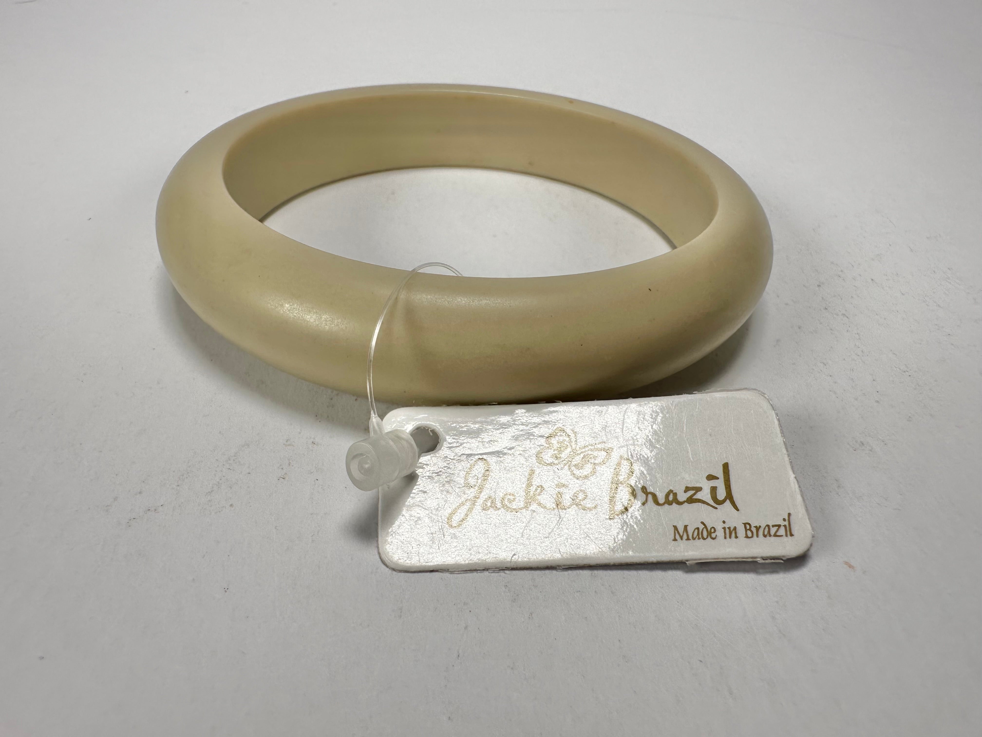 Jackie Brazil "Cushie" Beige Matte Solid Round 1.3cm Bangle ( B0300 )