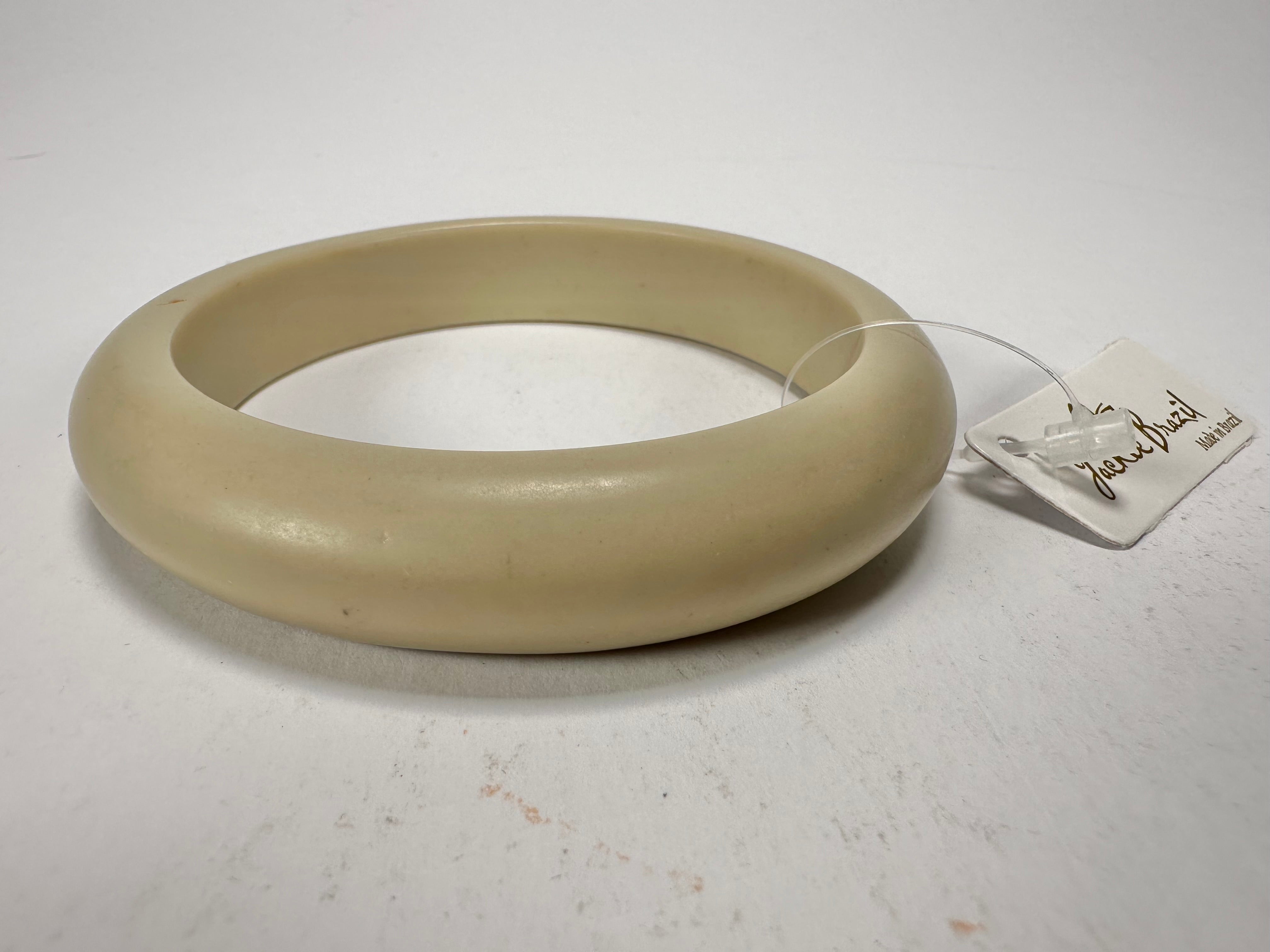 Jackie Brazil "Cushie" Beige Matte Solid Round 1.3cm Bangle ( B0300 )