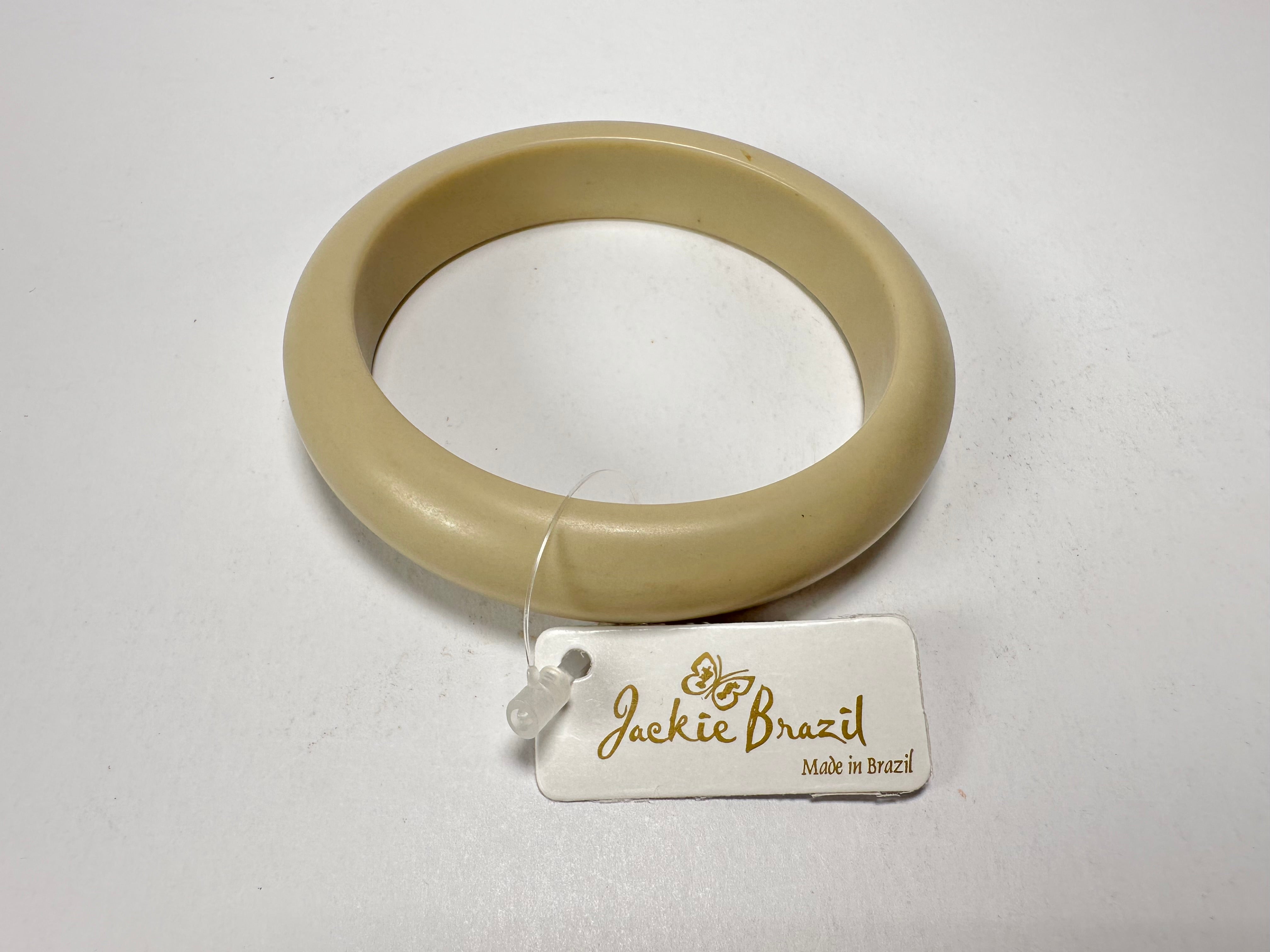 Jackie Brazil "Cushie" Beige Matte Solid Round 1.3cm Bangle ( B0300 )