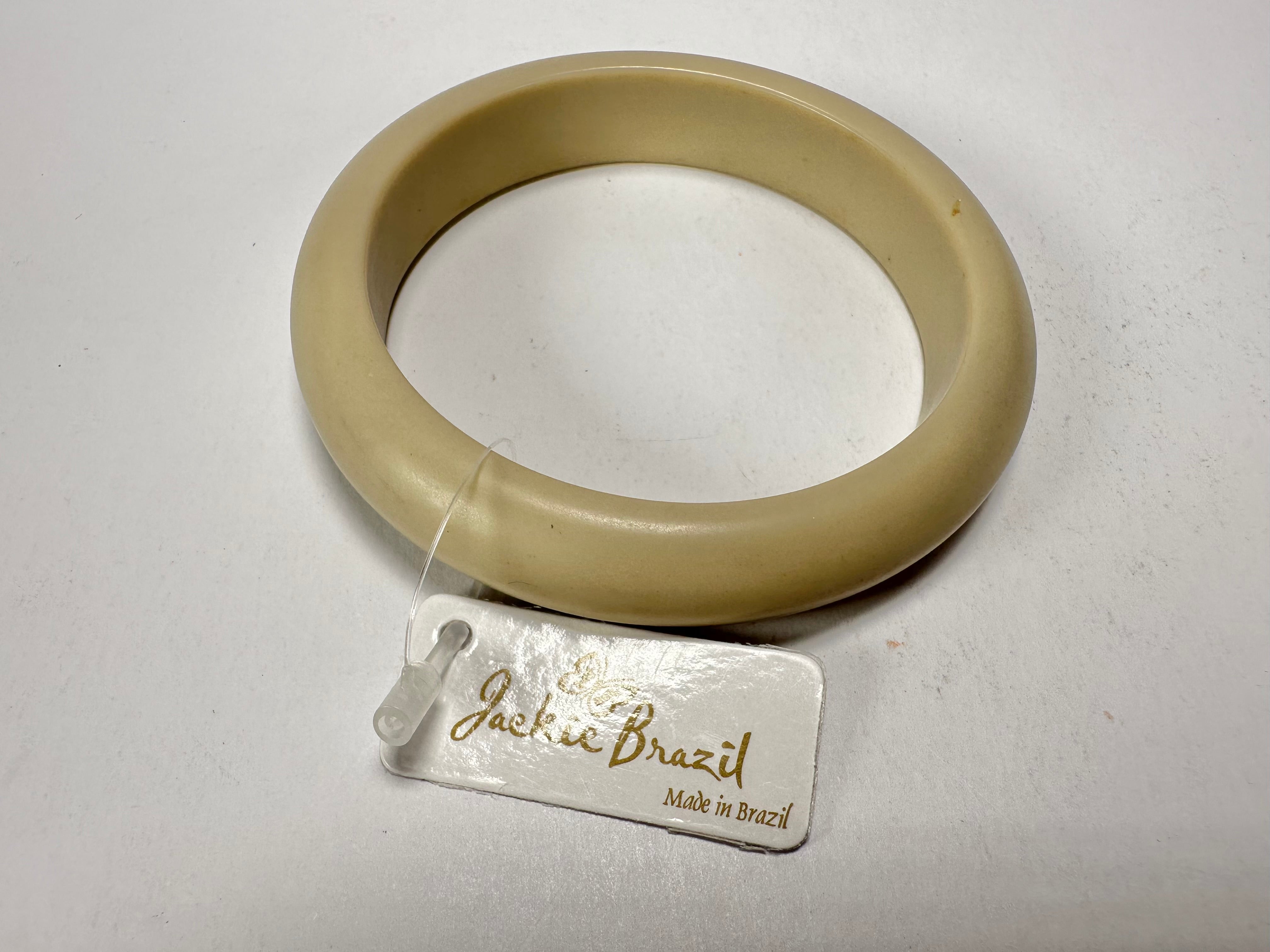 Jackie Brazil "Cushie" Beige Matte Solid Round 1.3cm Bangle ( B0300 )