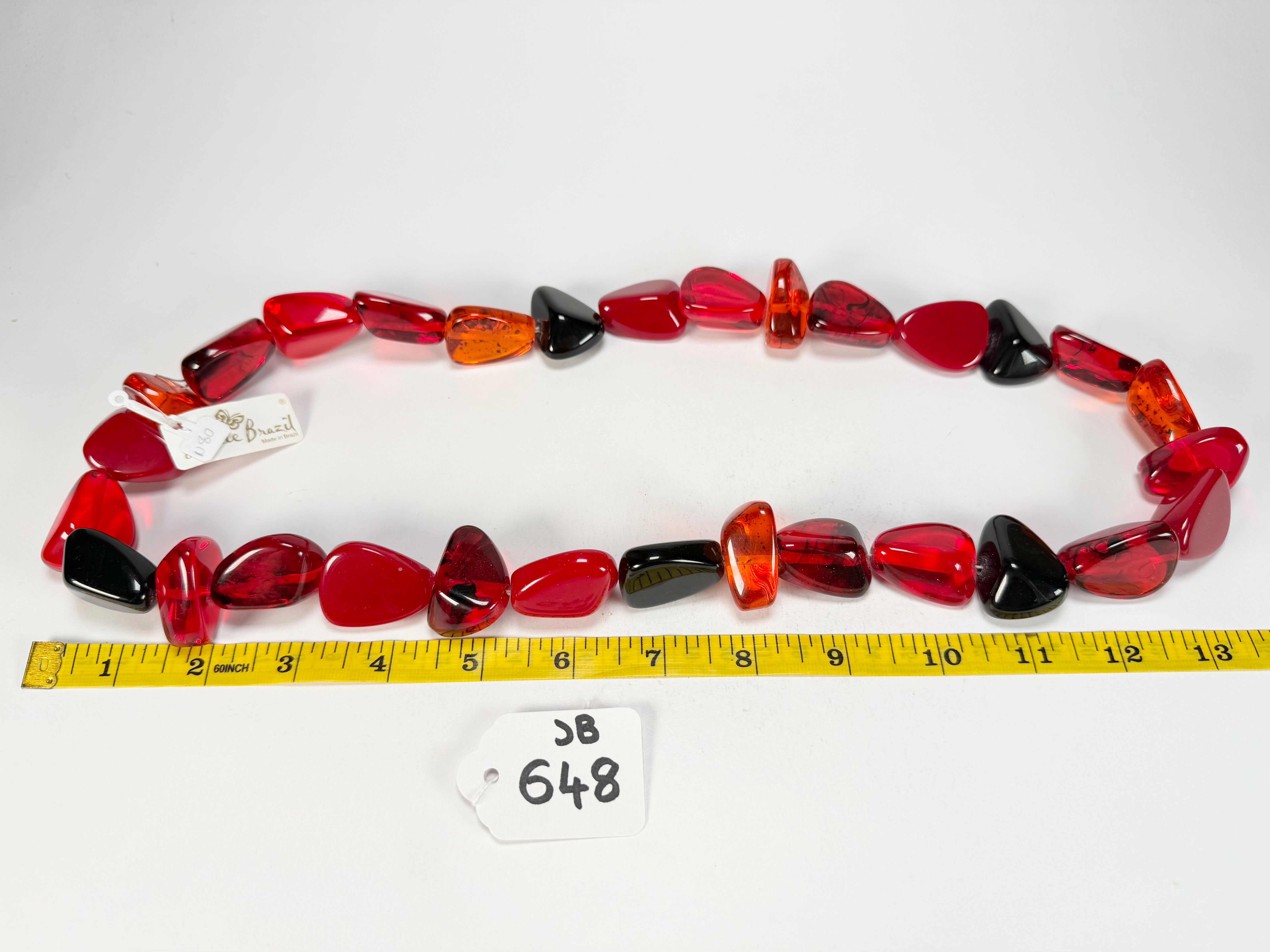 Jackie Brazil "Diamonds" Passion Mix Flintstone Bone 80cm Necklace ( N0080 )