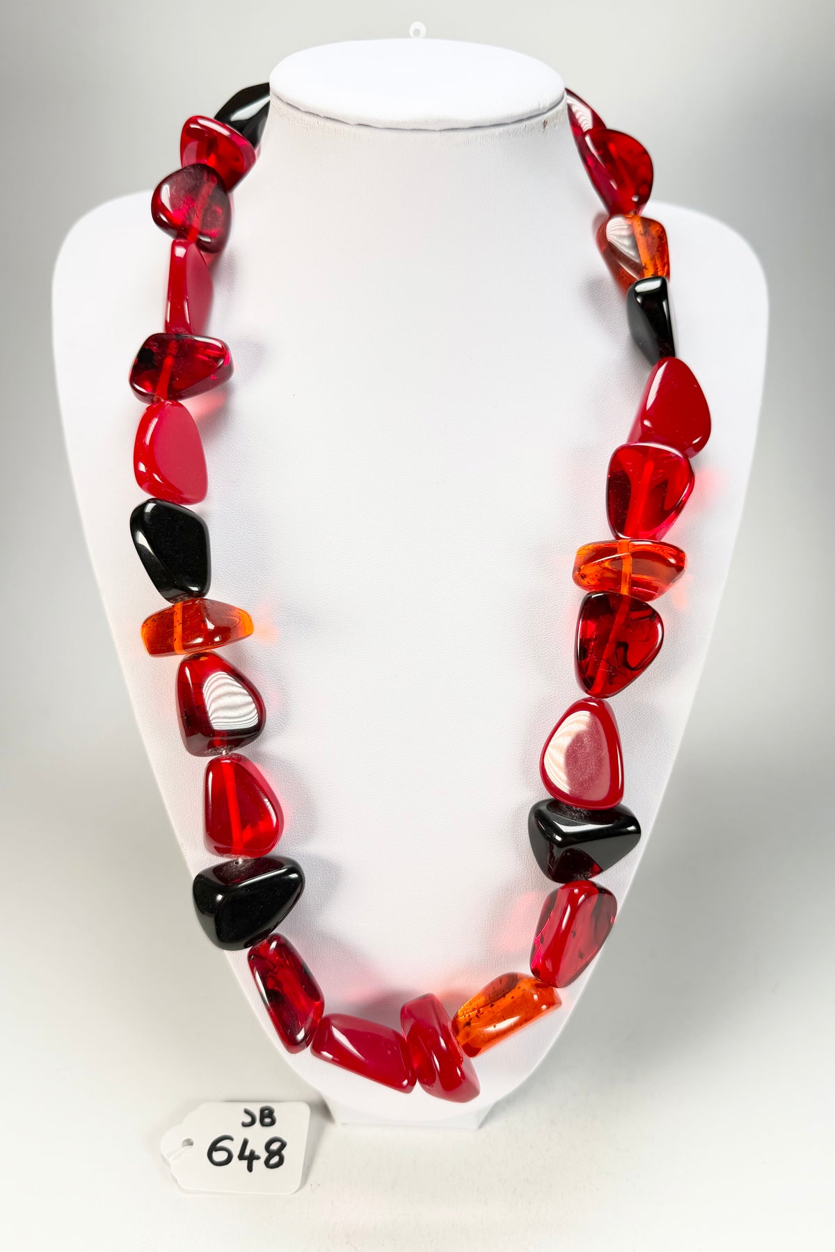 Jackie Brazil "Diamonds" Passion Mix Flintstone Bone 80cm Necklace ( N0080 )