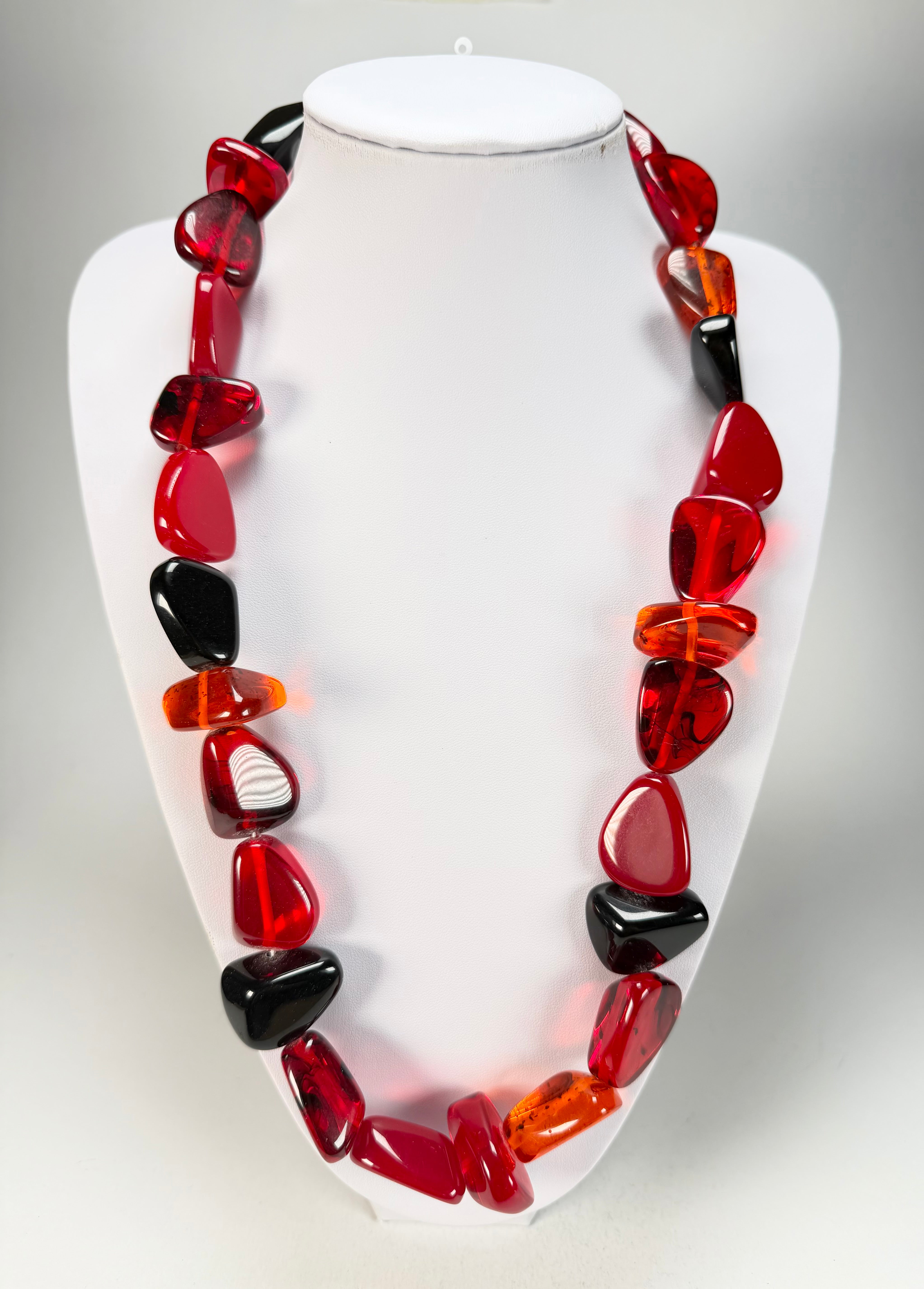 Jackie Brazil "Diamonds" Passion Mix Flintstone Bone 80cm Necklace ( N0080 )